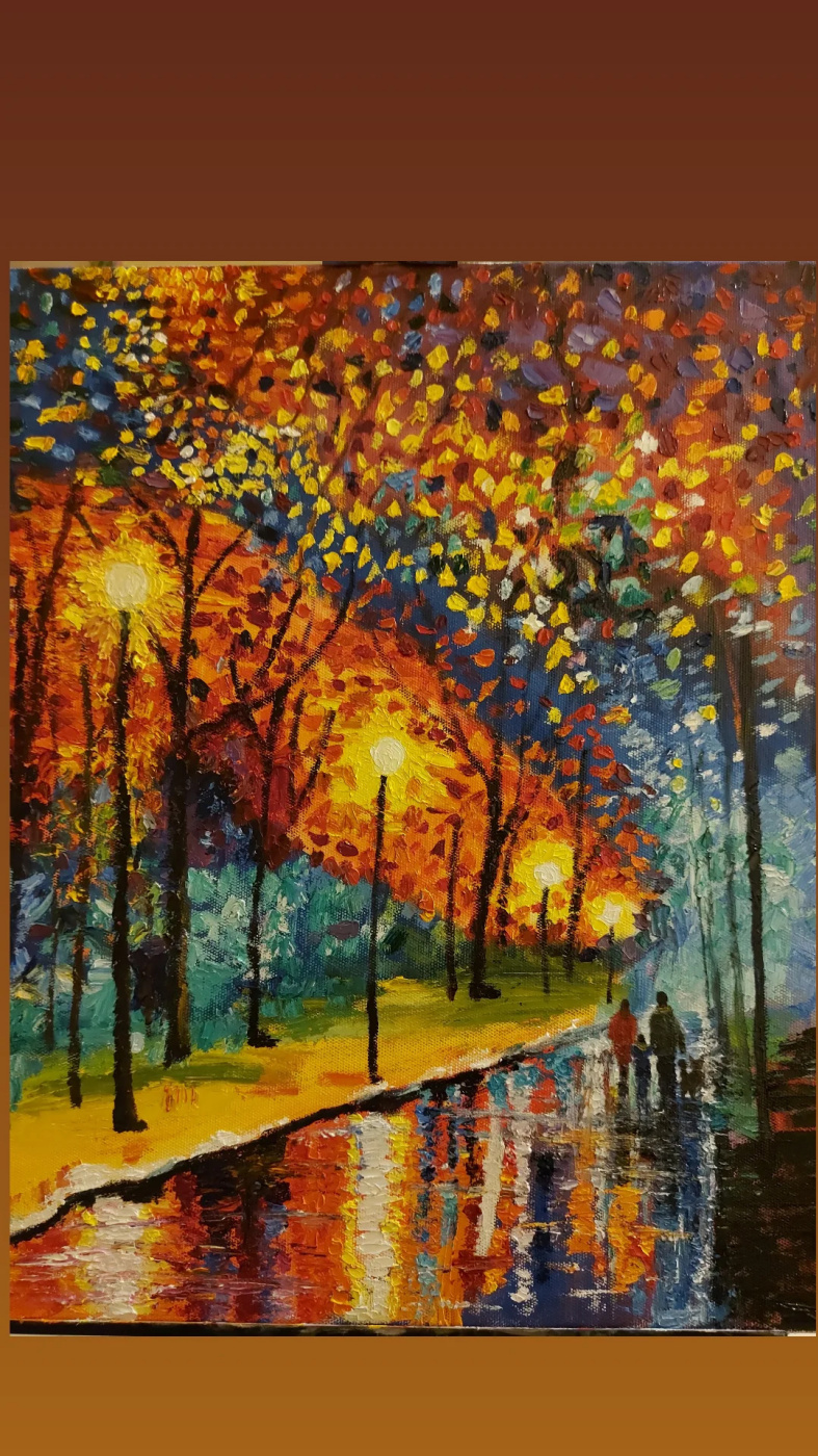 Autumn by Leonid Afremov, 01.11.2021, 6×7 cm by Renata Kashafutdinova ...