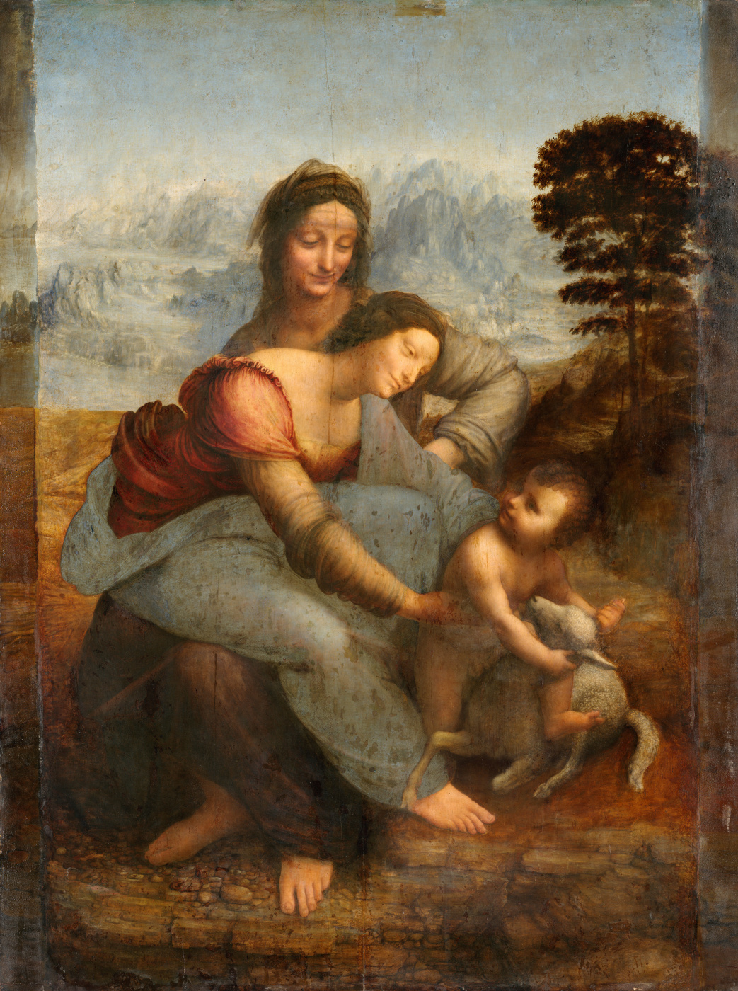 Leonardo da Vinci. The Virgin and Child with Saint Anne
