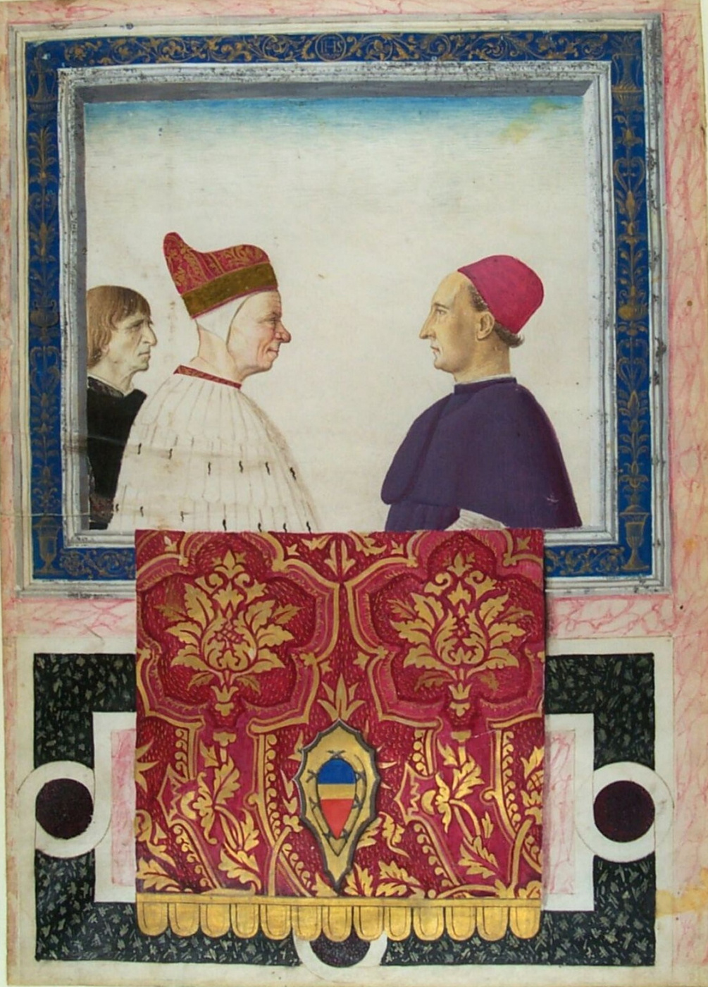 Gentile Bellini. Doge of Venice Andrea Vendramin with the secretary and the papal nuncio