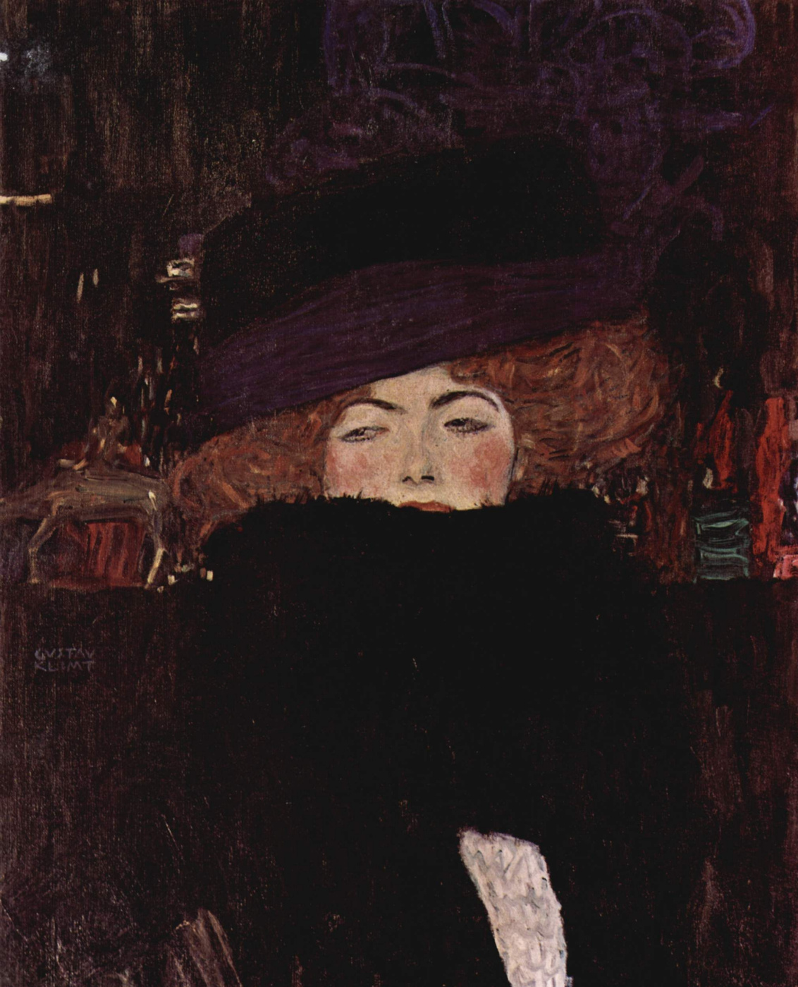 Gustav Klimt. Lady with hat and feather boa