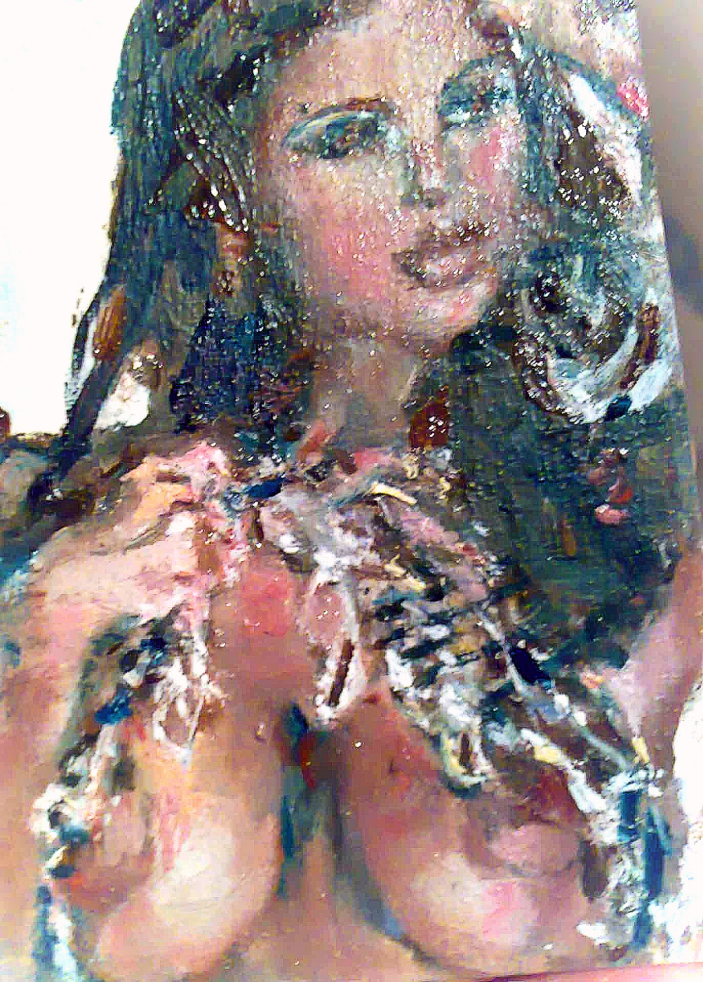 Viktoriaday. Aceo,original art,oil, nudes, sexy beauty girl in pearl lingerie