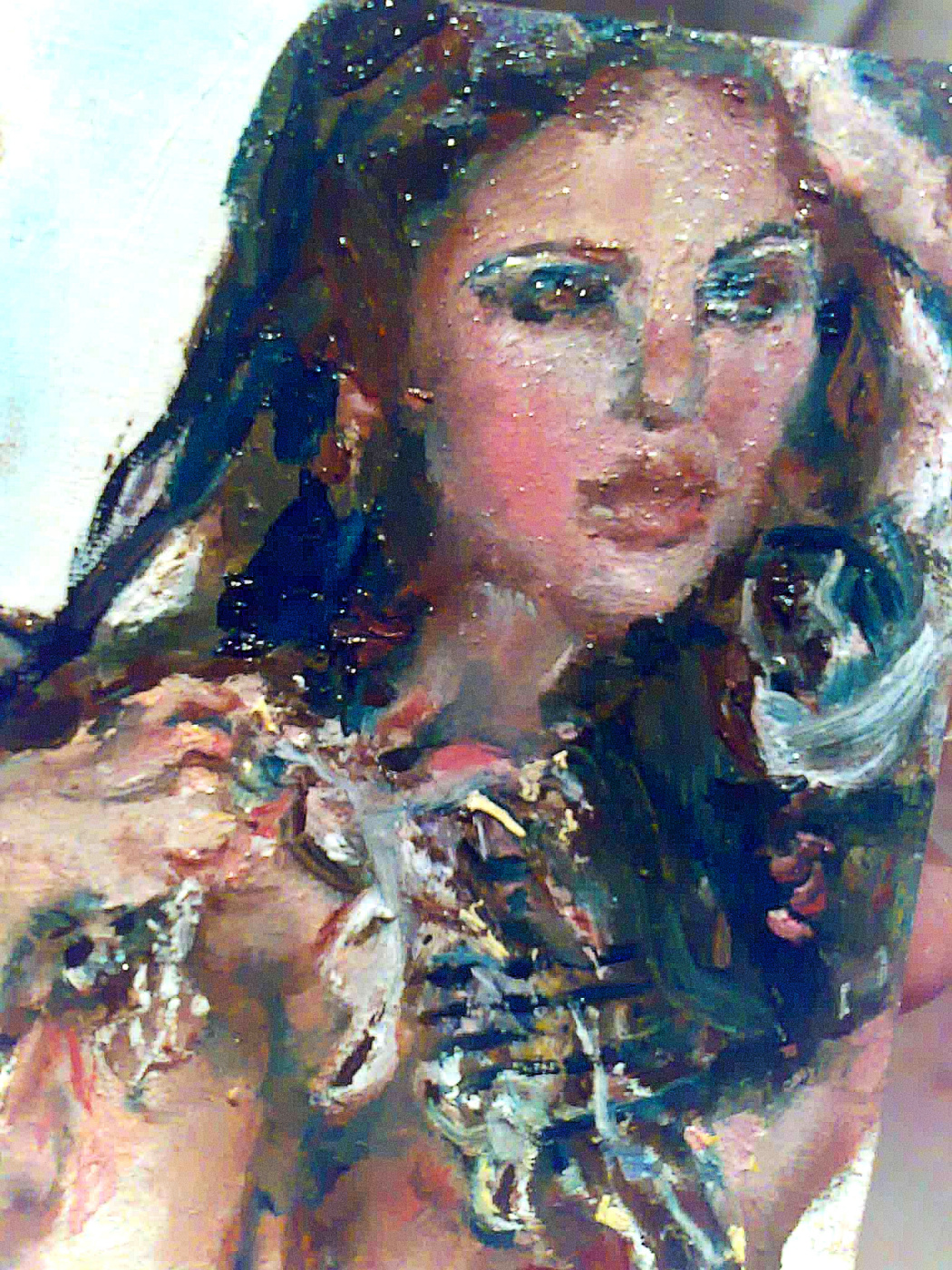 Aceo,original art,oil, nudes, sexy beauty girl in pearl lingerie