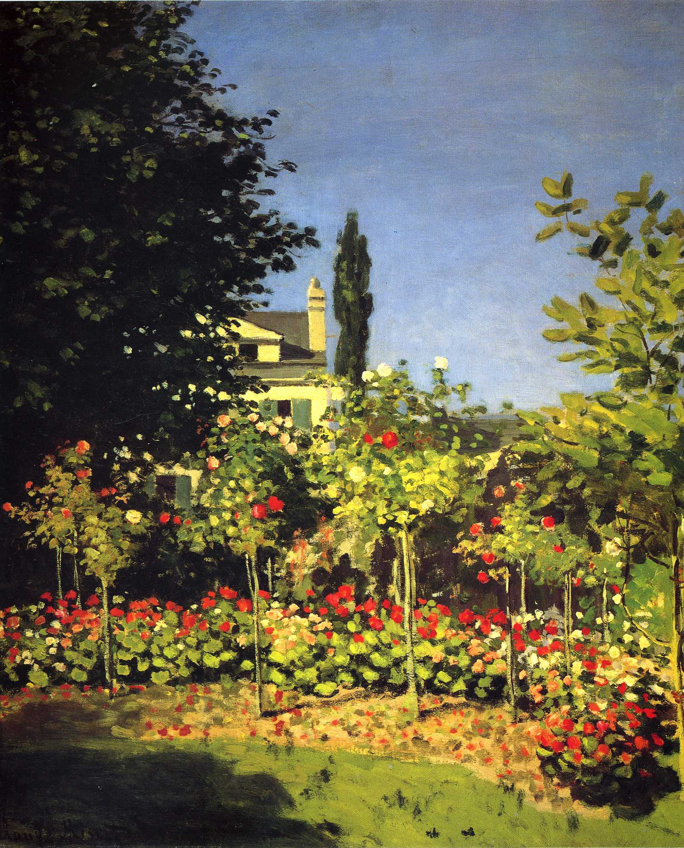 WOMEN IN THE GARDEN 1866 FLOWERS SPRING PAINTING BY CLAUDE MONET REPRO 