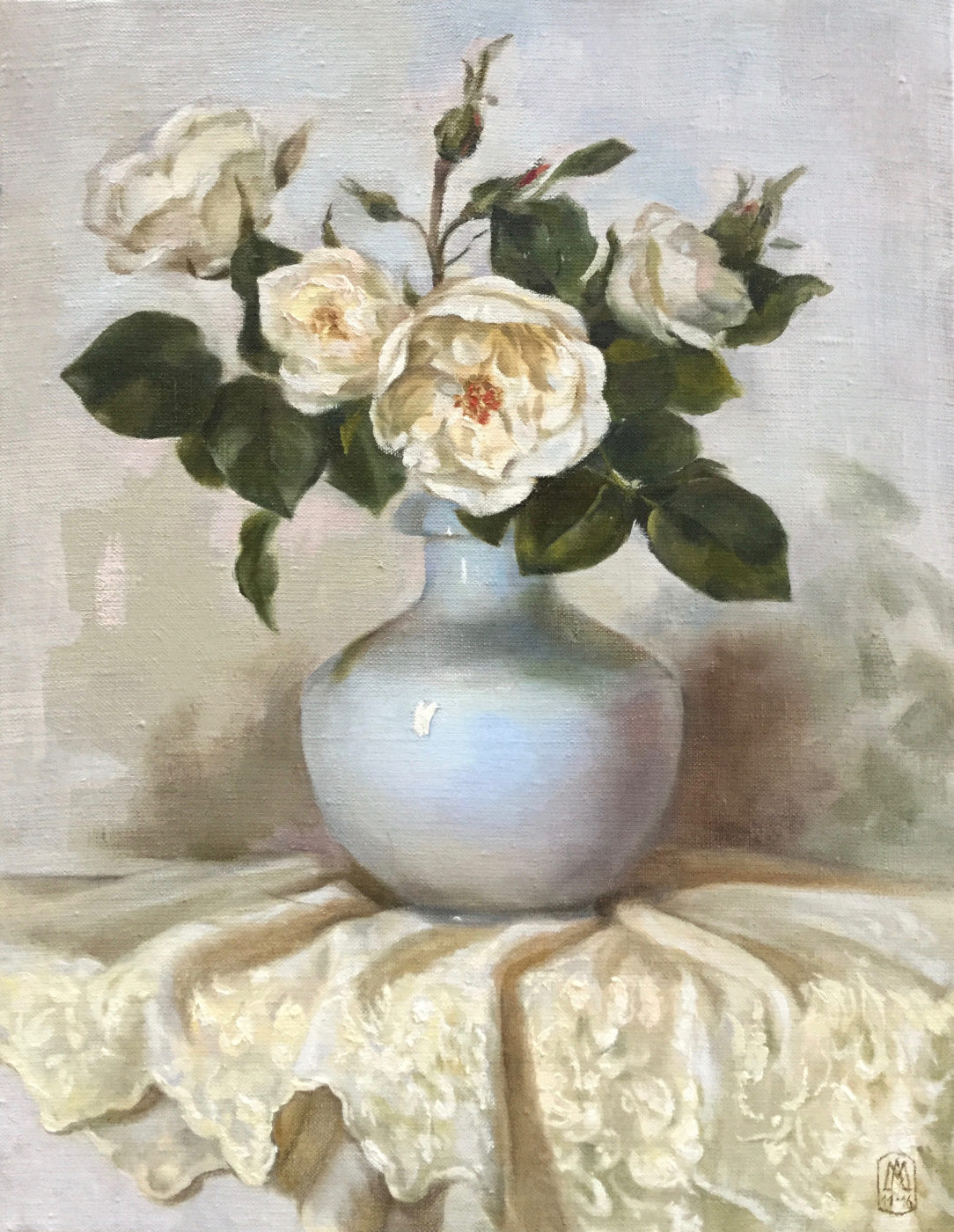 Marina Leo. White roses