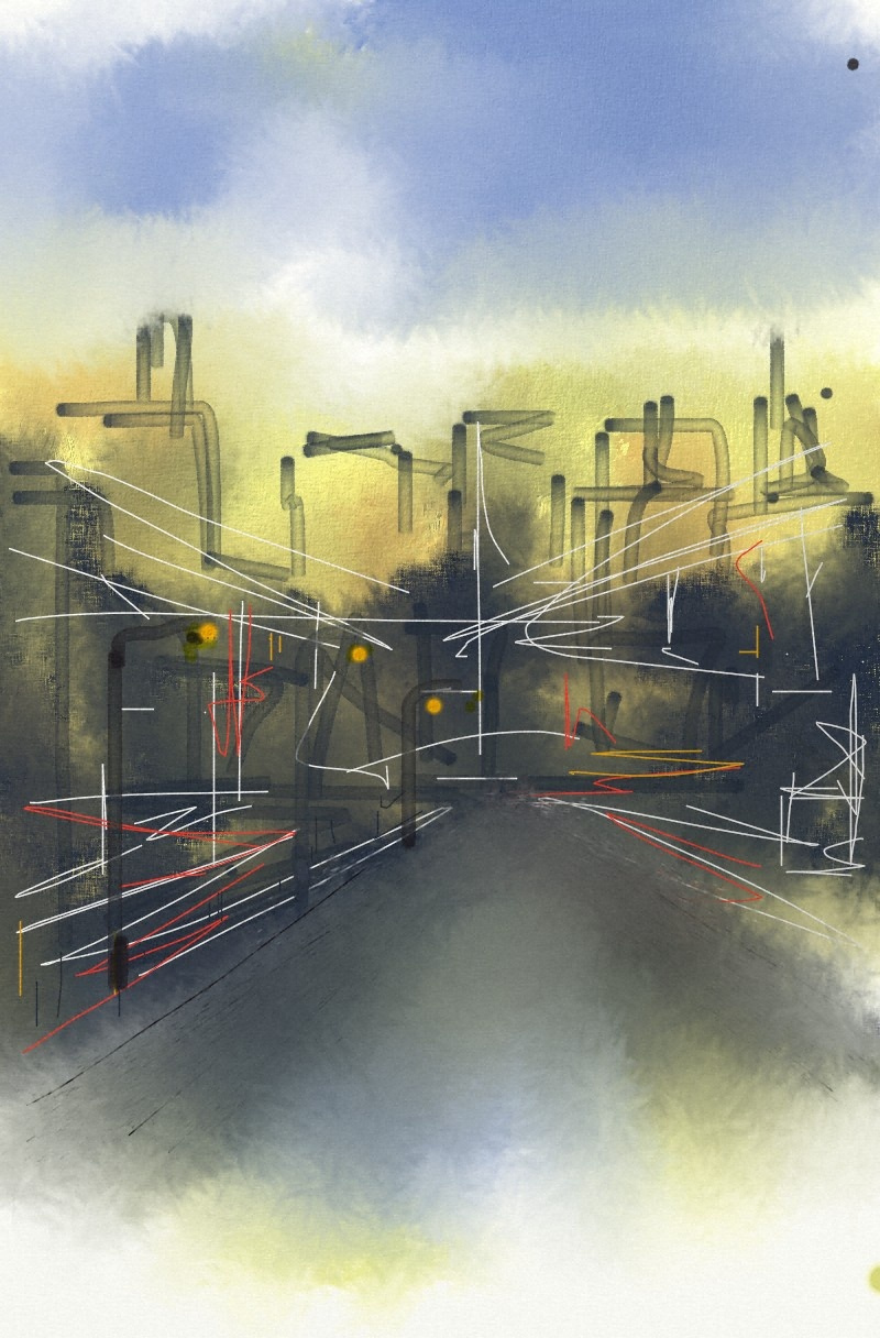 Konstantin Borisovich Druzhinin. City n. Backdrop sketch