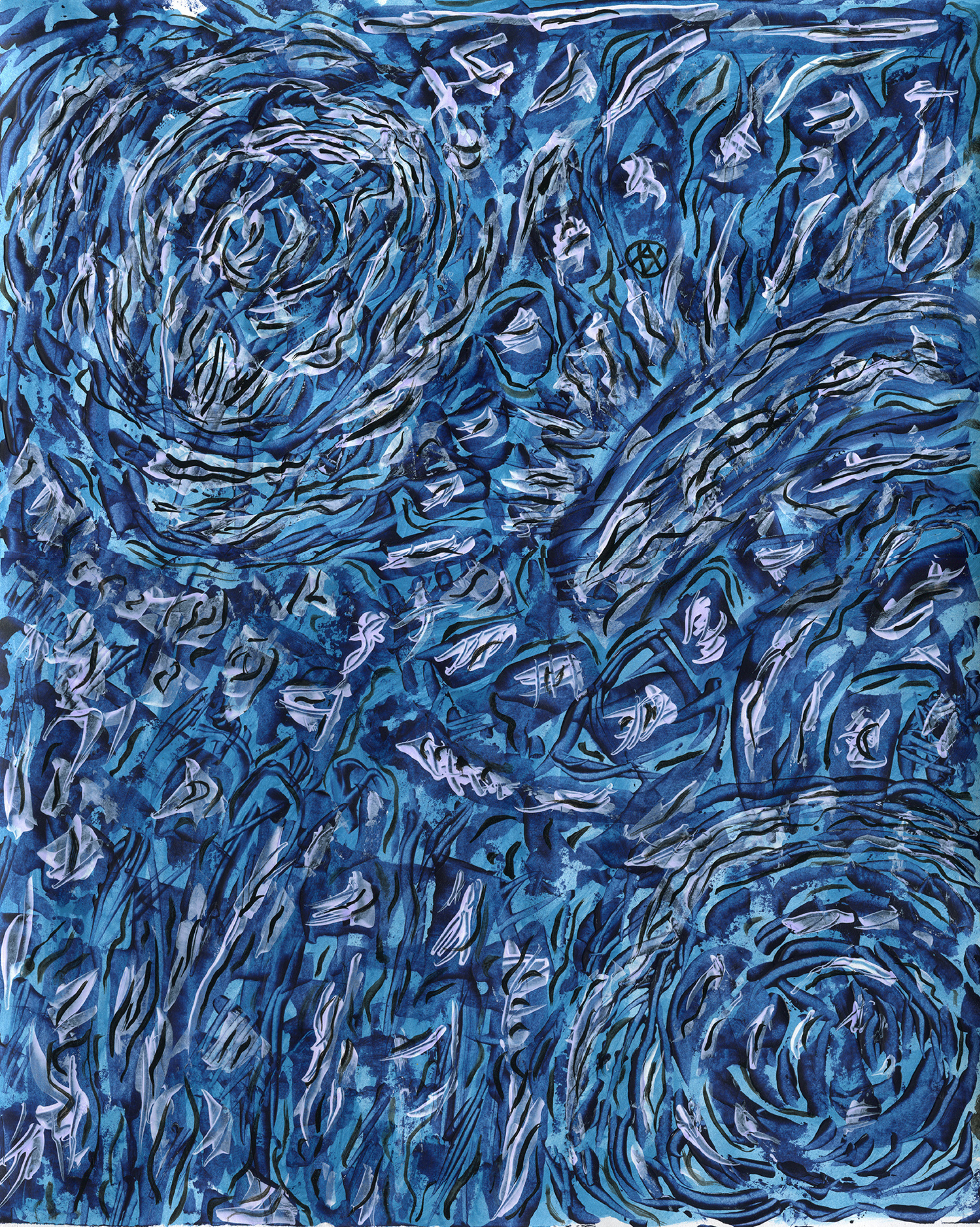 安娜·门绍娃忧郁压克力抽象，抽象表现主义，深色调，抽象绘画，抽象 