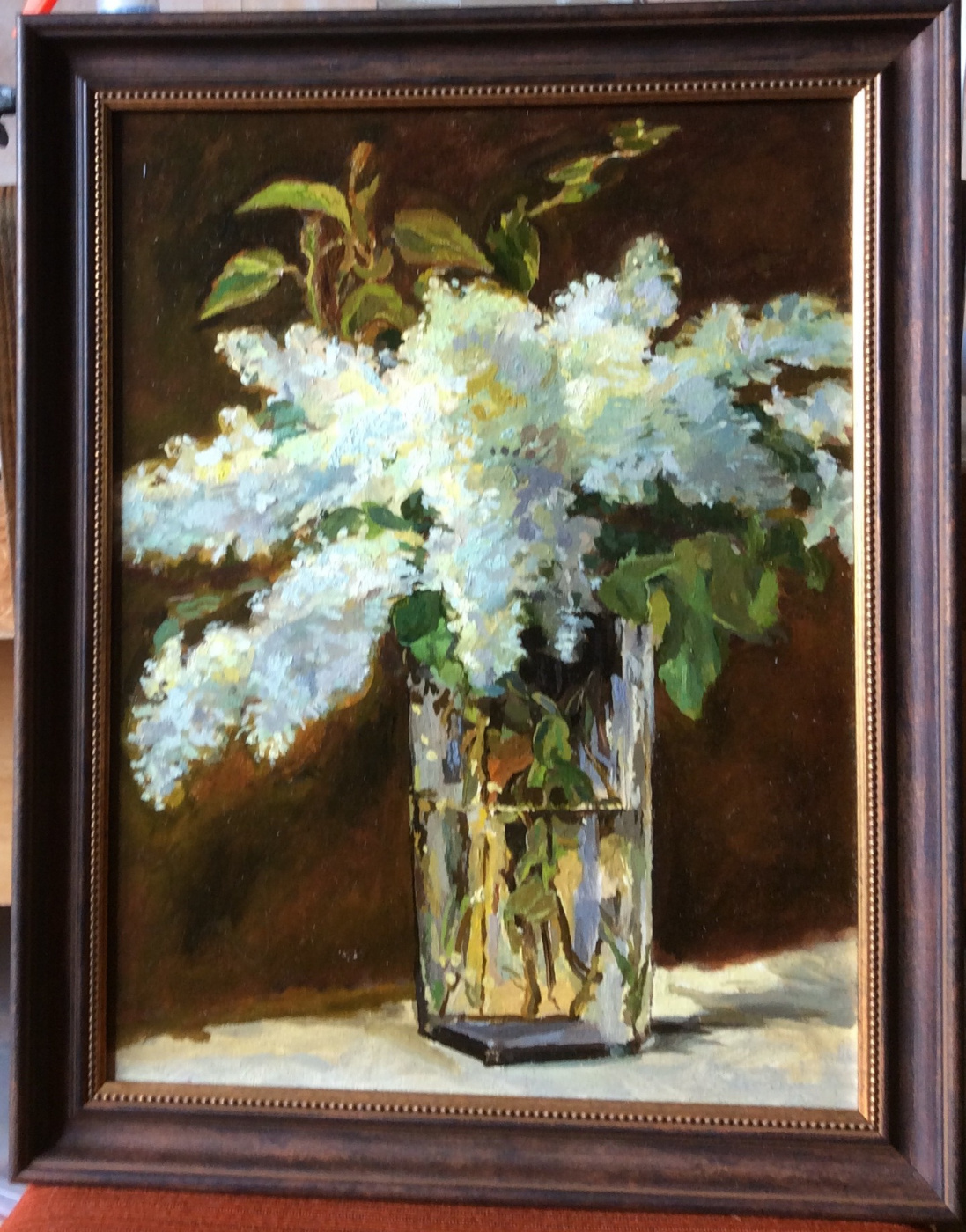 Sergey Grigorievich Kolbanov. "White Lilacs," a replica of a painting by E. Manet