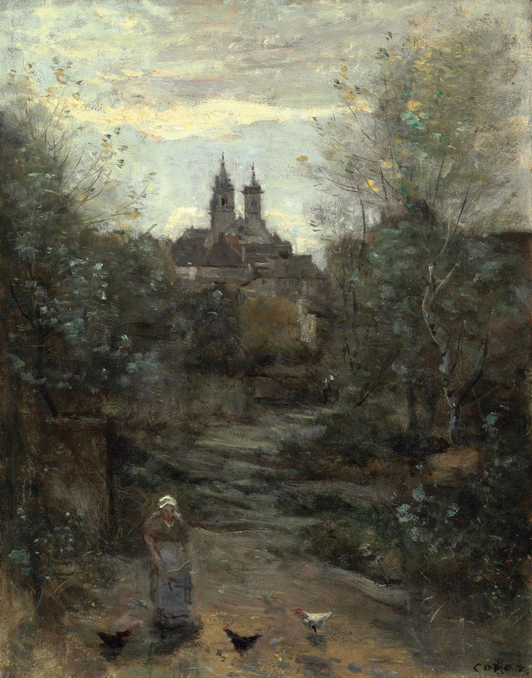 Camille Corot. Semur. Road to church