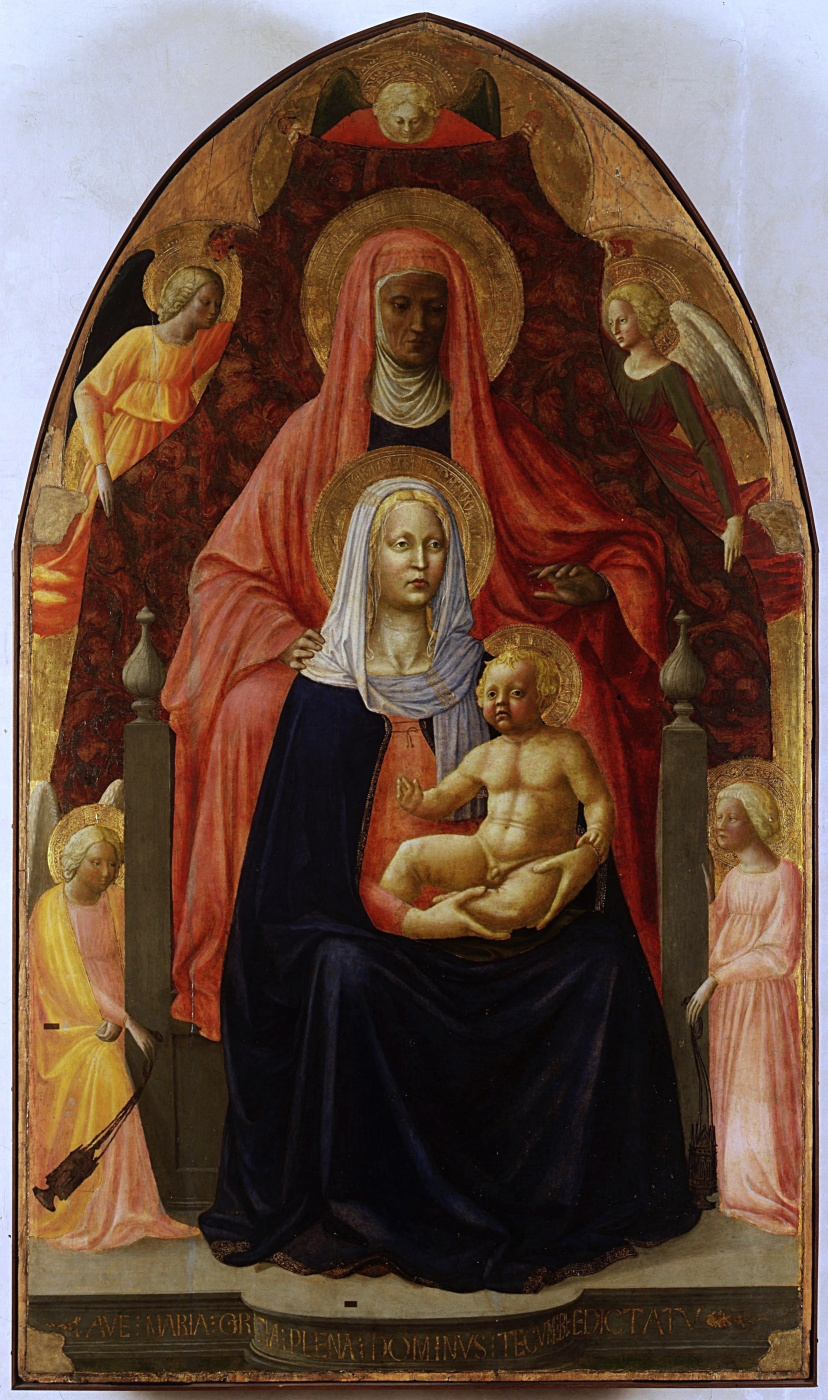 Tommaso Masaccio. Madonna und Kind mit St. Anne