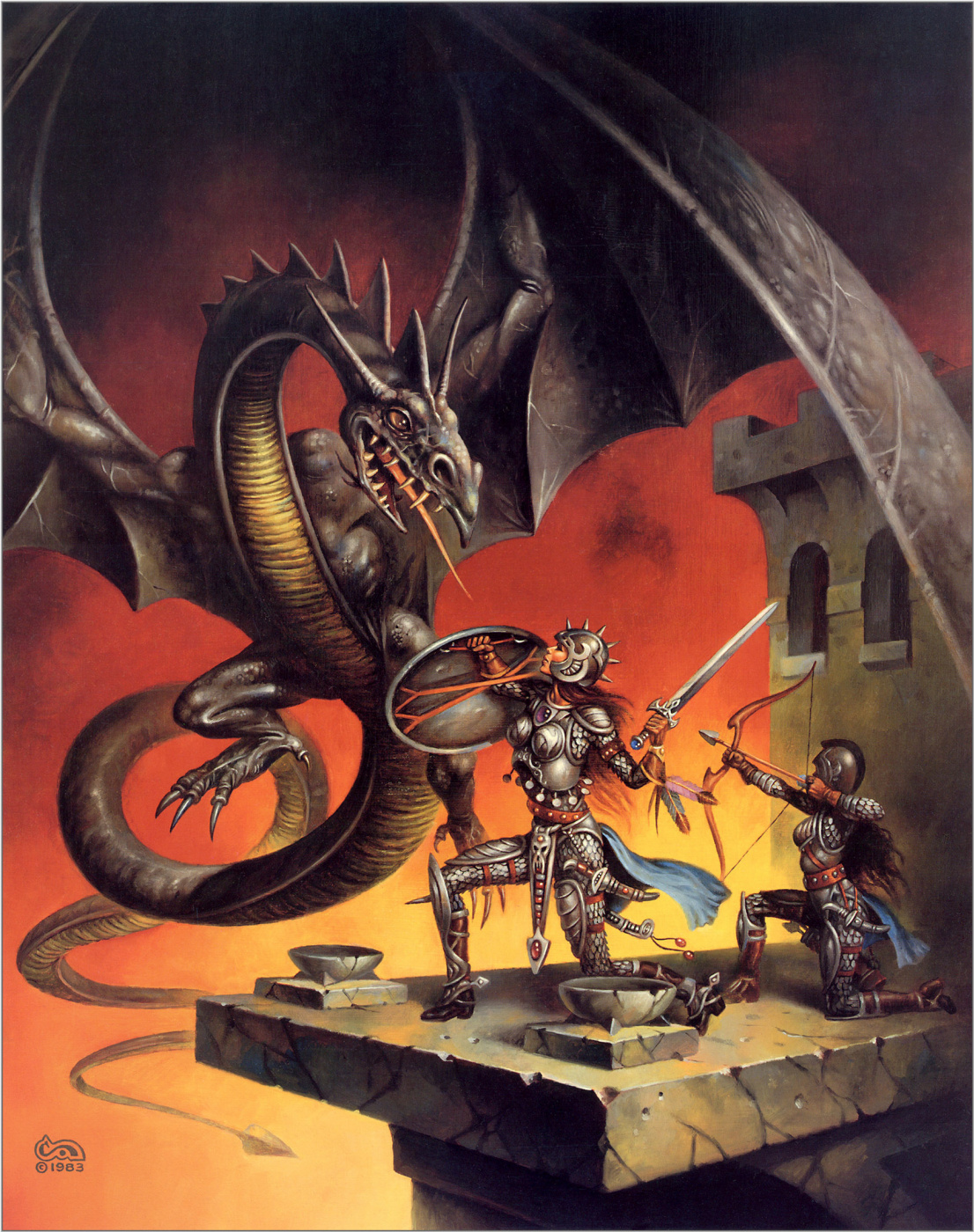 Clyde Caldwell. Attack of the dragon