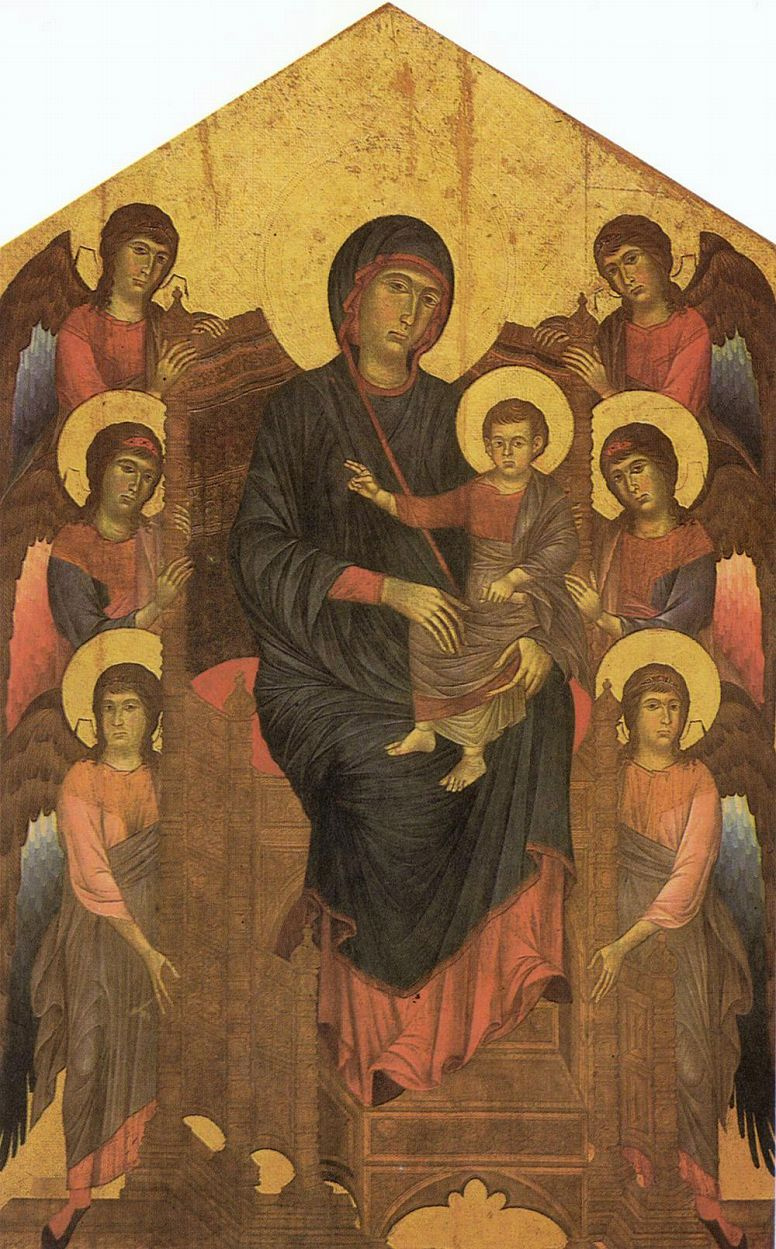 Cimabue (Chenny di Pepo). Mary with angels, from the Church of San Francesco in Pisa