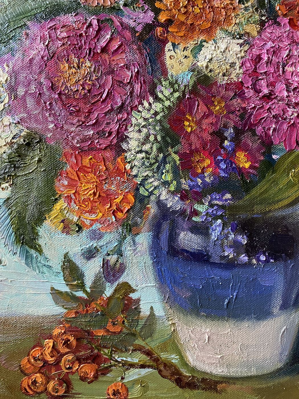 Still Life with Autumn Flowers and Berries