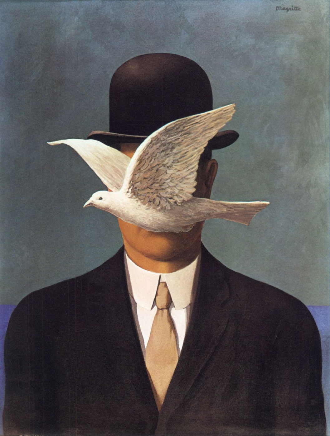 Rene Magritte The Man In The Bowler Hat Cm Descriptif De L Uvre Artchive