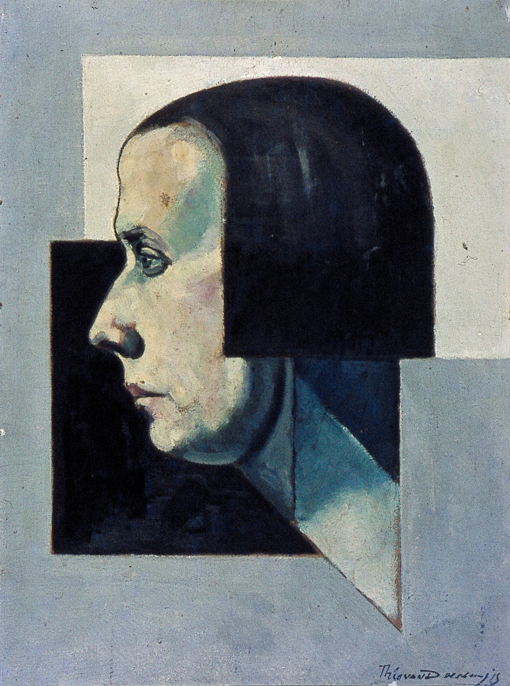 Theo van Dusburg. Portrait of van Petro (Nellie van Dusburg) in profile