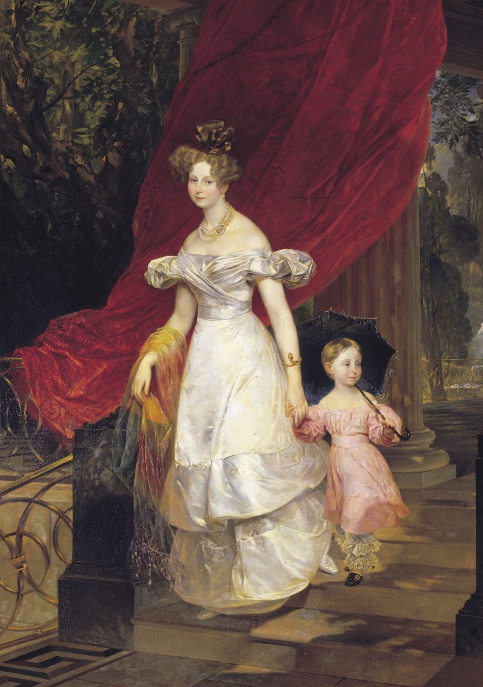 Karl Bryullov. Portrait of Grand Duchess Elena Pavlovna with daughter Maria