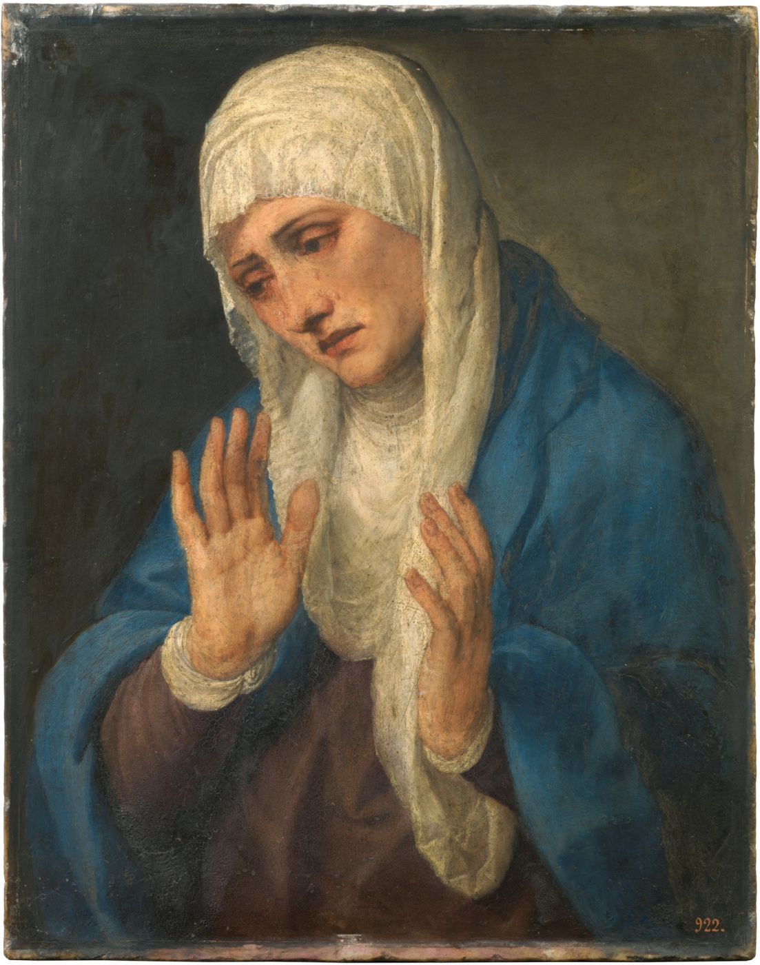 Titian Vecelli. Mater Dolorosa (Madonna Dolorosa with divorced hands)