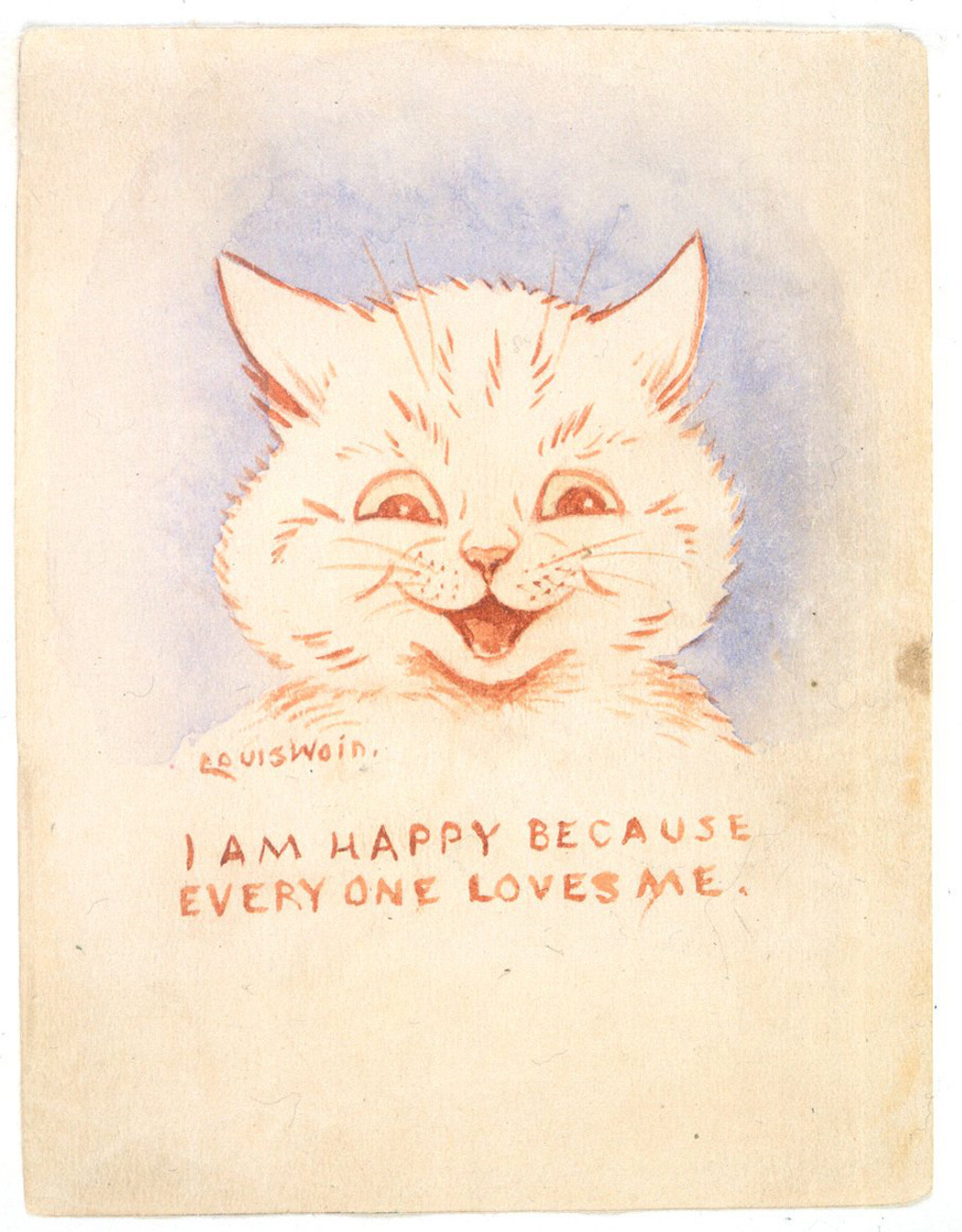 I M Happy For Everyone Loves Me 1928 11 14 Cm By Louis Wain History Analysis Facts Arthive