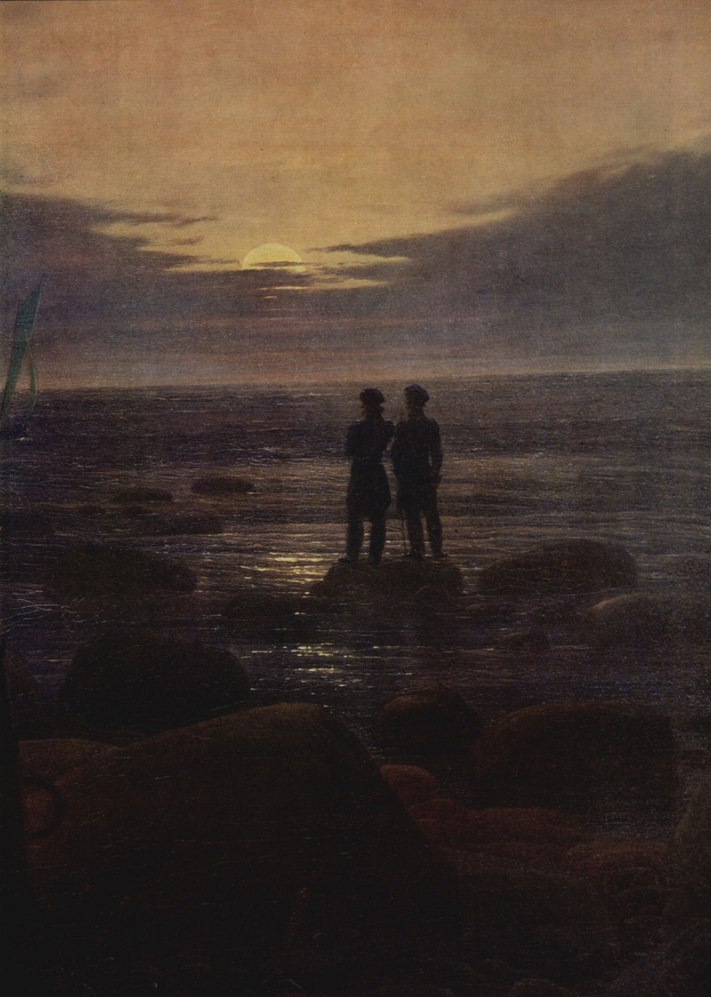 Caspar David Friedrich. Moonrise on the sea (fragment)