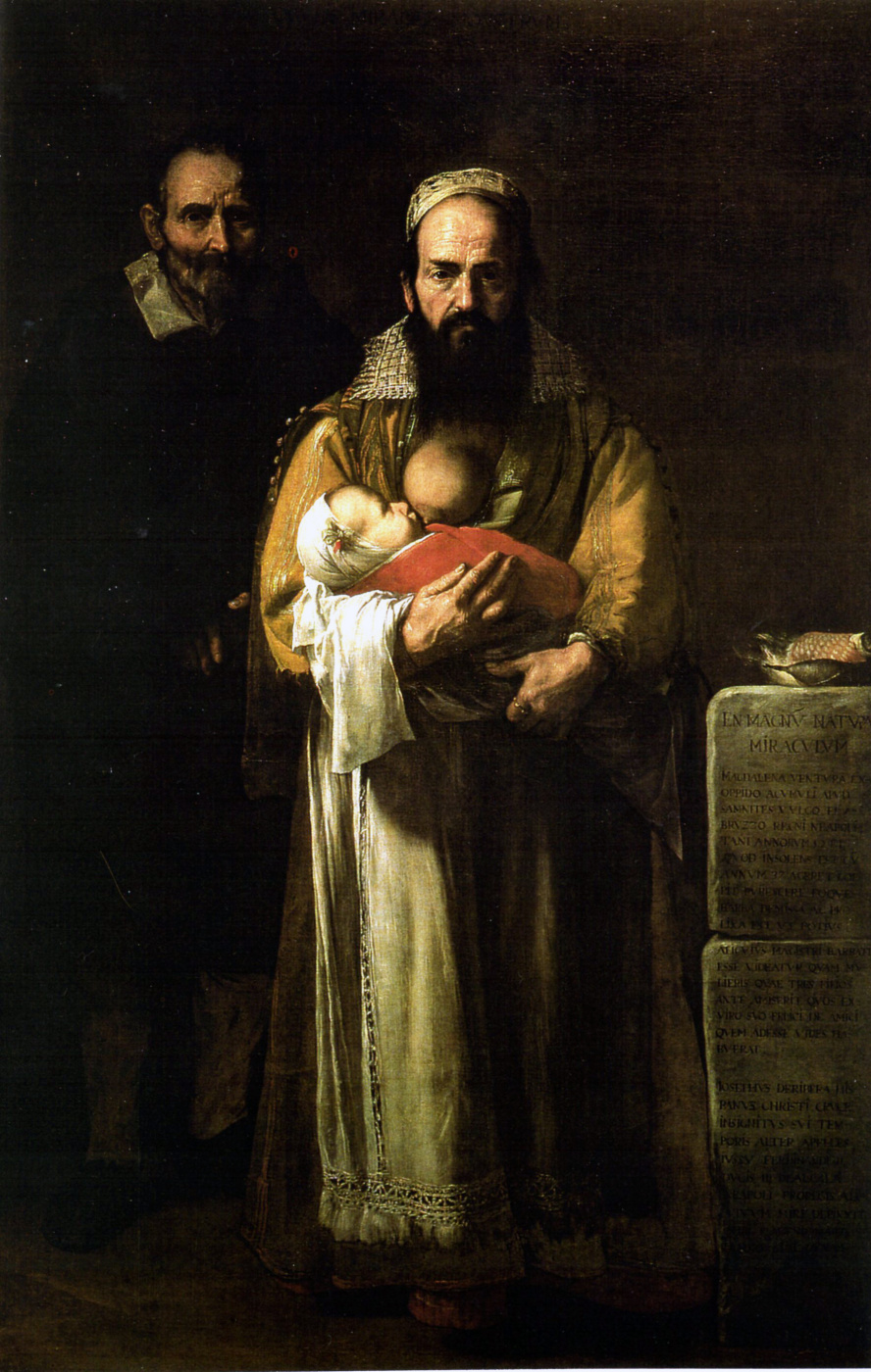 Jose de Ribera. Magdalena Ventura con suo marito e suo figlio