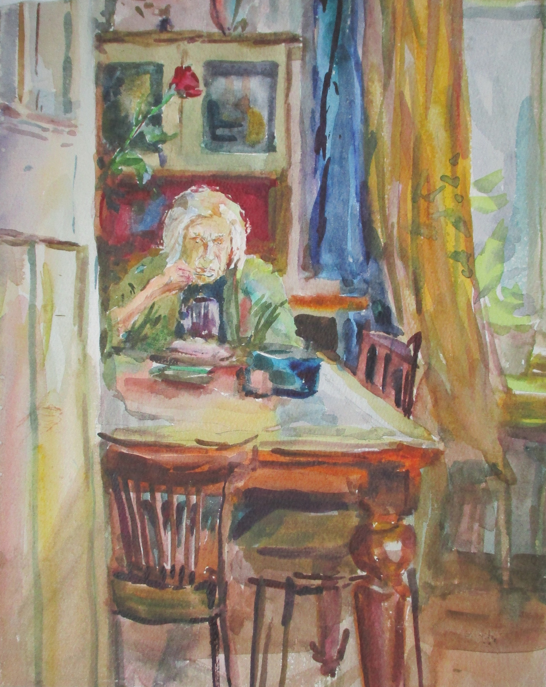Fedor Dmitrievich Usachev. My grandmother is drinking tea.