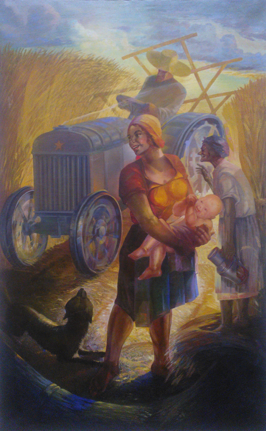 Petr Ivanovich Kodiev. Collective farm in the steppe