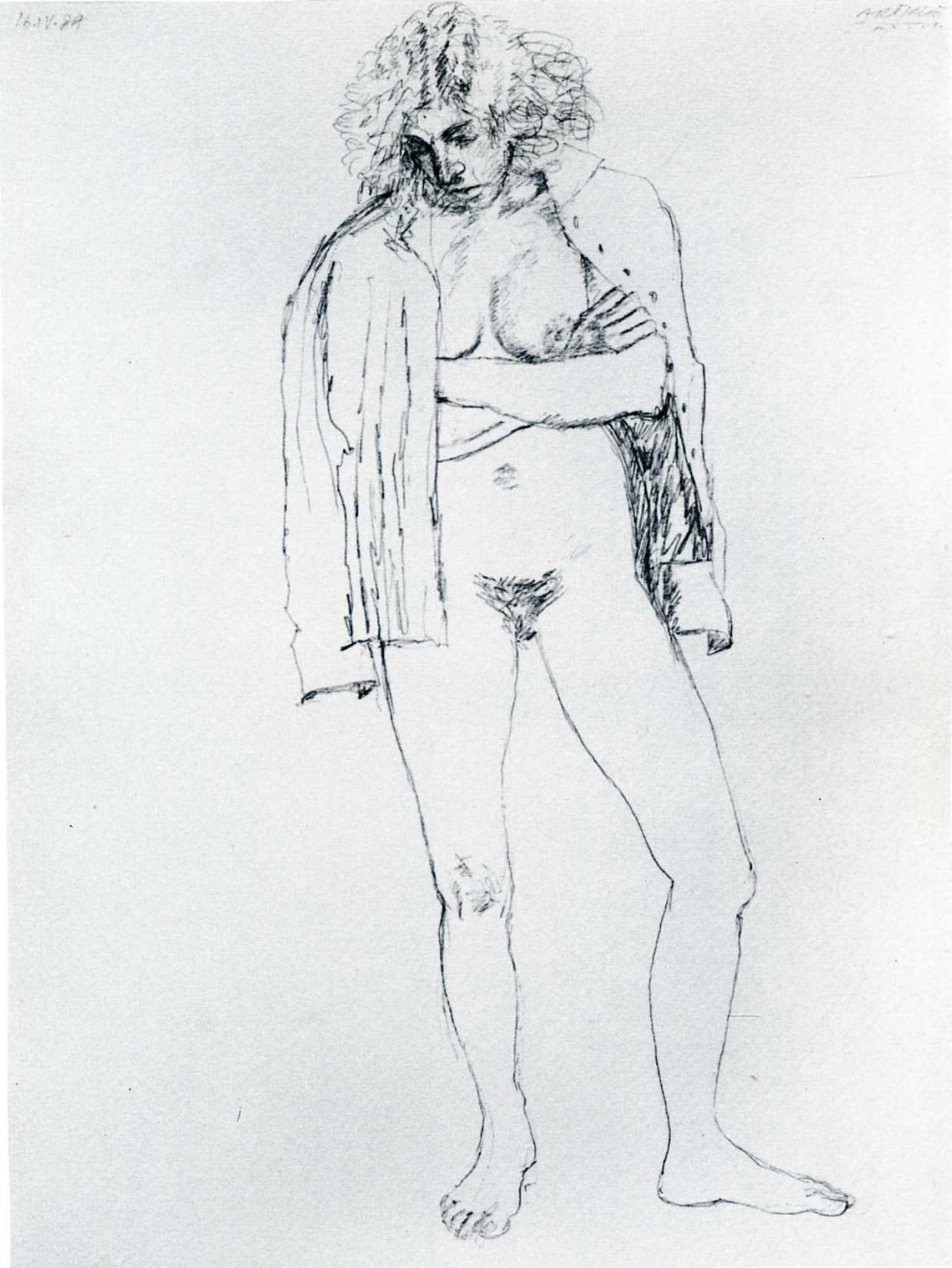 Avigdor Arica. Nude with a jacket thrown over