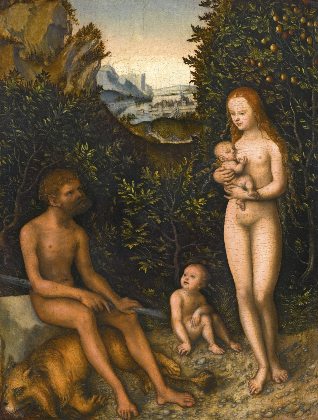 Lucas Cranach the Elder. The family of the Faun with a dead lion