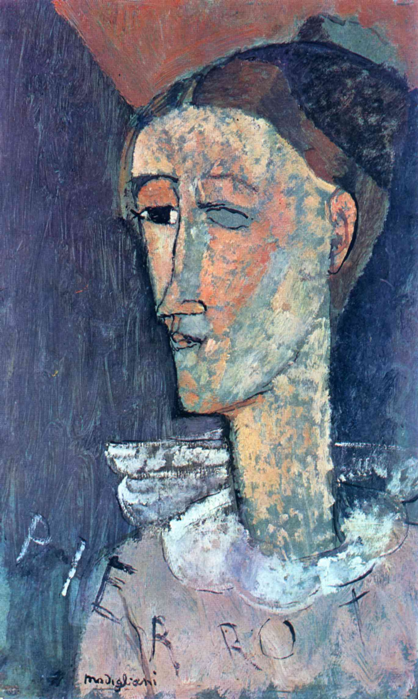 Amedeo Modigliani. 皮埃罗形式的自画像