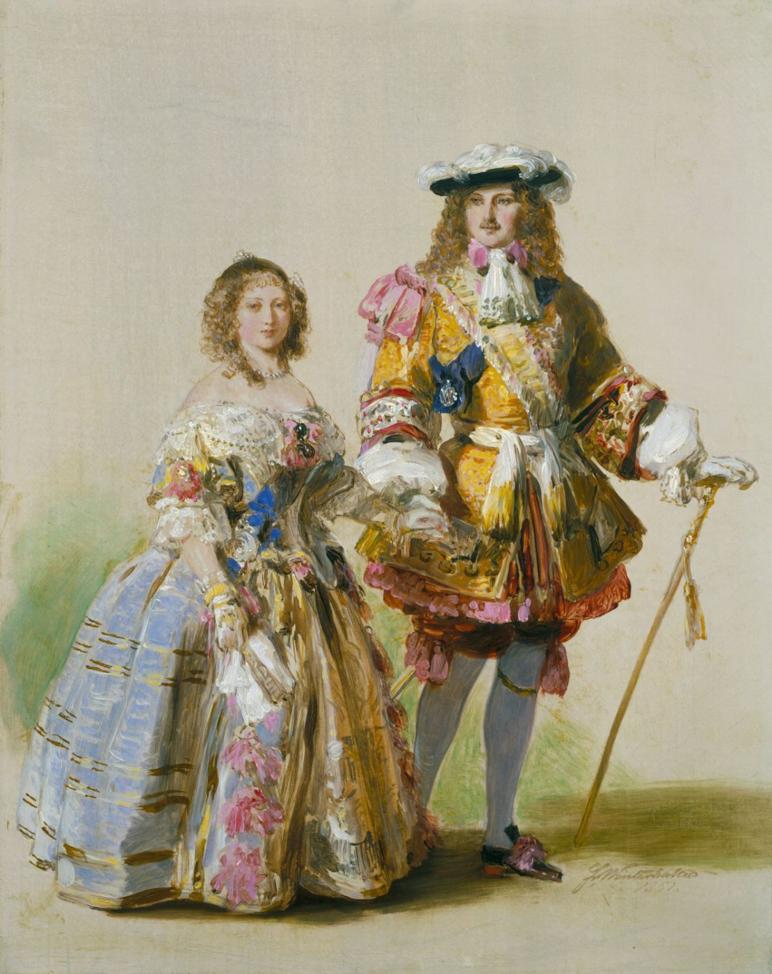 Franz Xaver Winterhalter. Queen Victoria and Prince albert in costumes of the time of Charles II