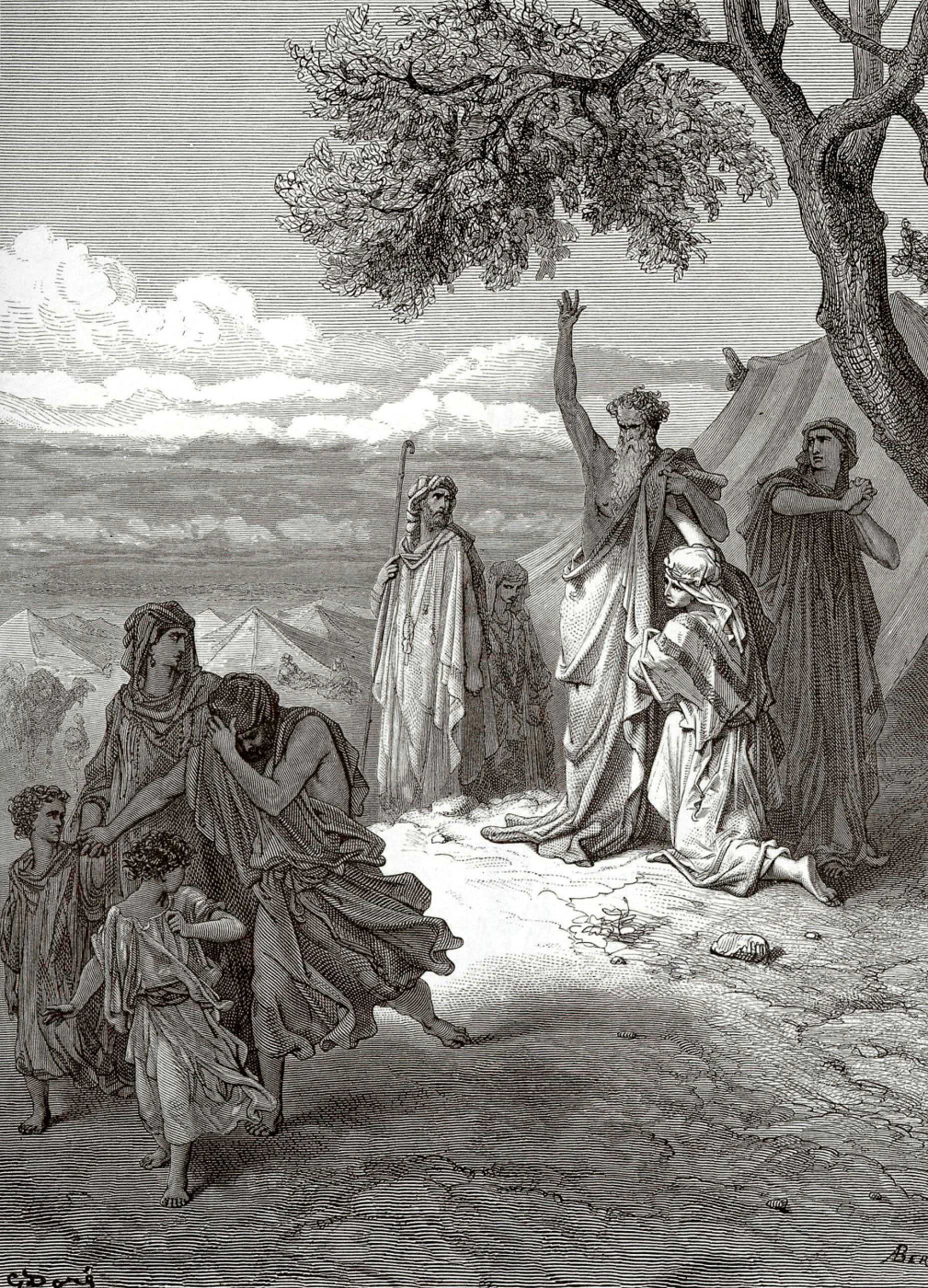 Paul Gustave Dore. Bible illustrations: Noah curses Ham