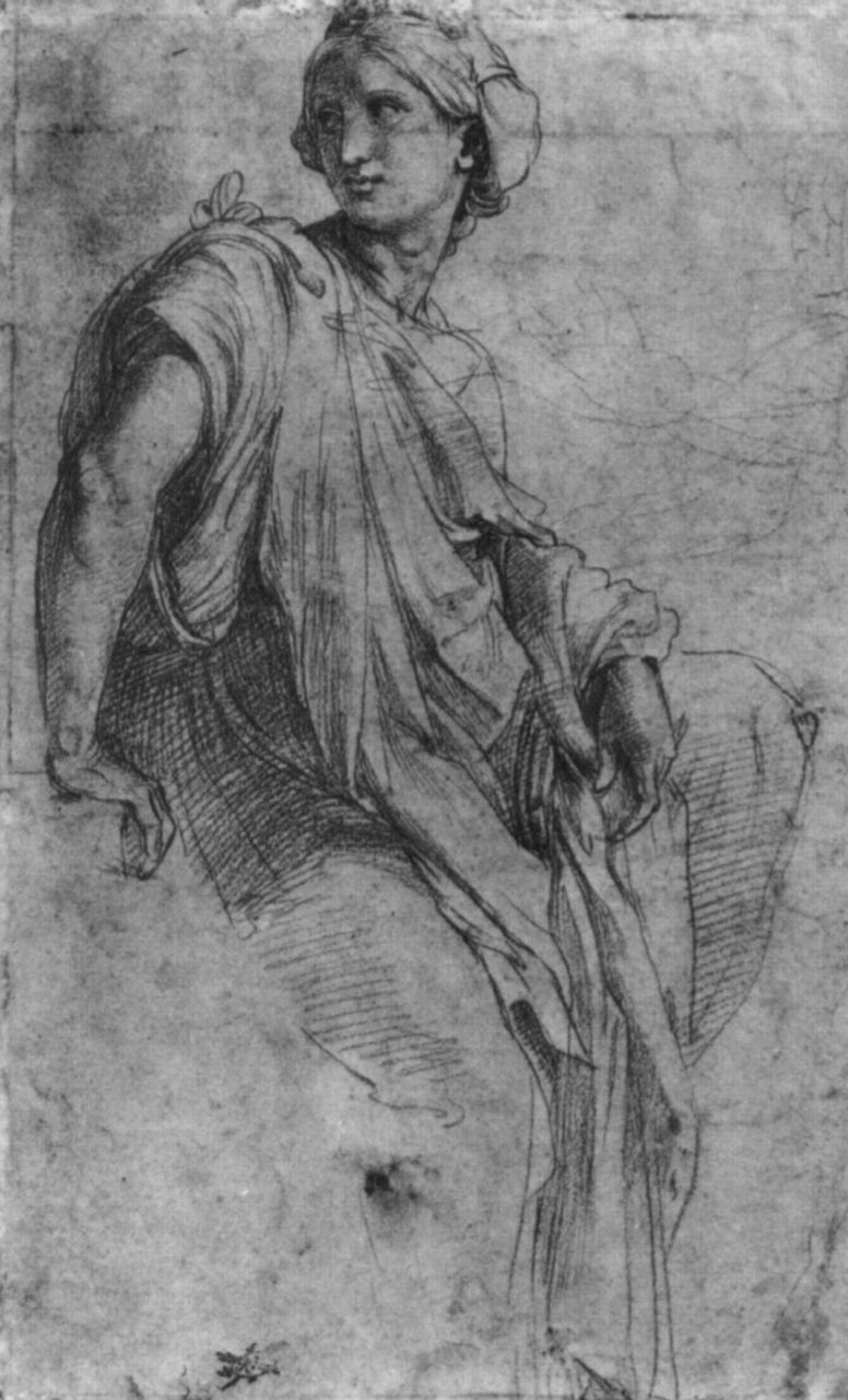Raphael Sanzio. Sybil. Sketches for the mosaics of the Capella Chigi