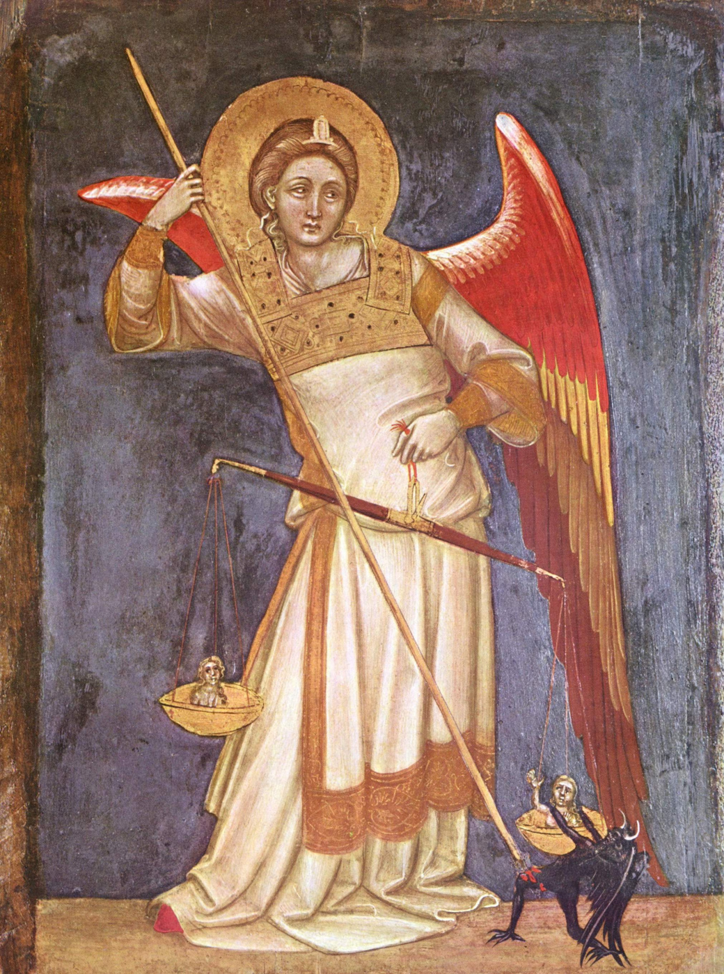 Gvarento d'Arpo. Paintings from the chapel of the Palazzo Carrara in Padua. The Archangel Michael weighing a soul