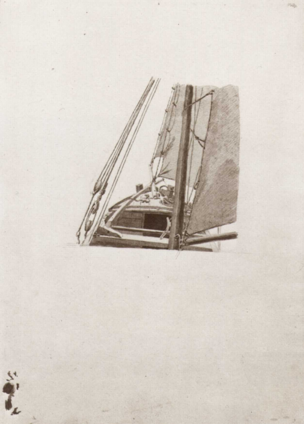 Caspar David Friedrich. Sketch of a sailboat nose