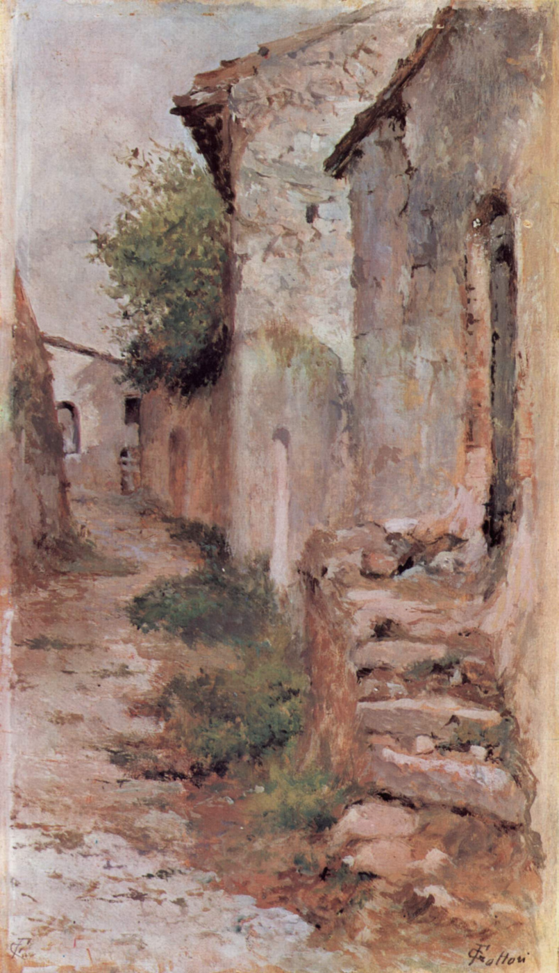 Giovanni Fattori. Village street