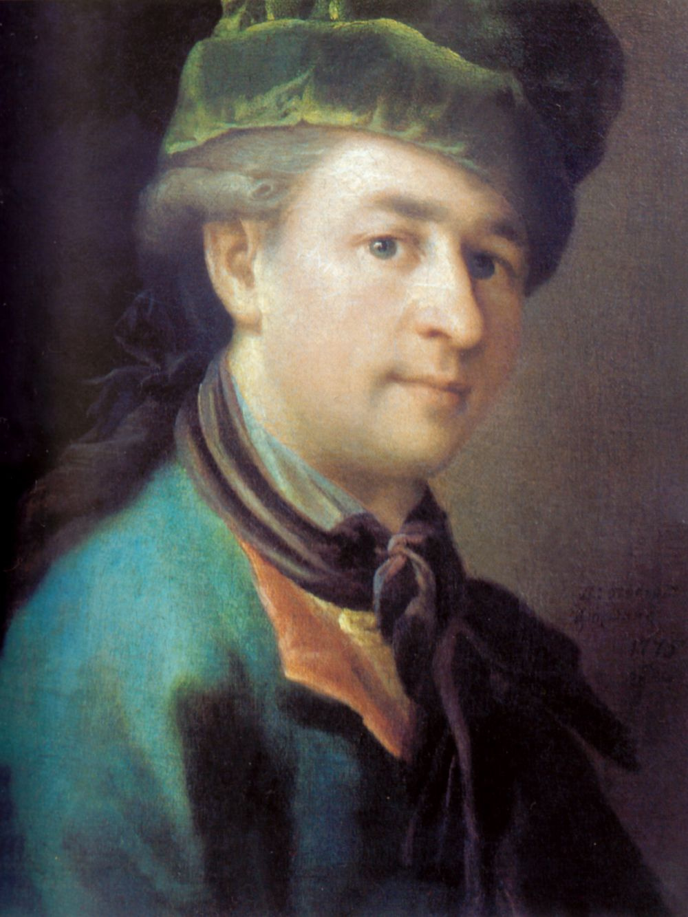 Petr Semenovich Drozhdin. Portrait of a young man in a blue coat