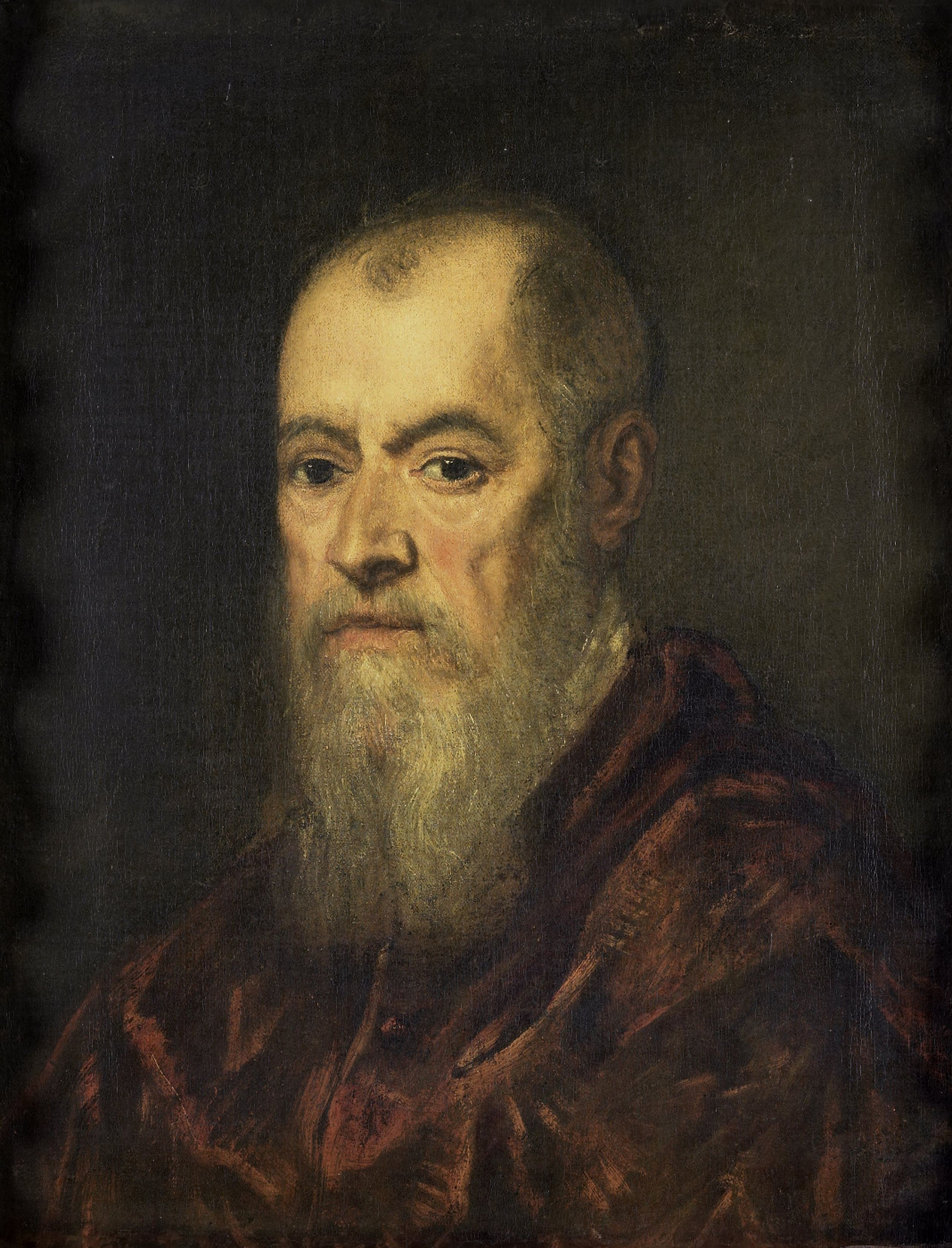 Jacopo (Robusti) Tintoretto. Portrait of a man in a red cloak