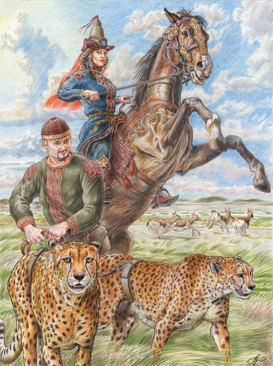 Anton Valerievich Shkurko. "The Kipchak Princess. Hunting with Cheetahs"