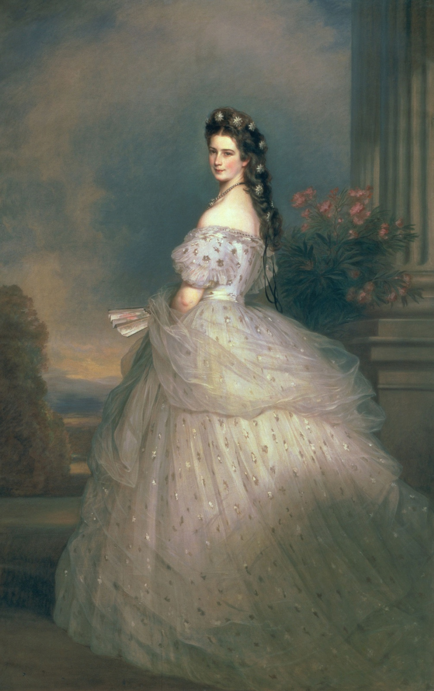 Франц Ксавер Винтерхальтер. Елизавета Баварская, императрица Австрии, жена императора Франца-Иосифа, в парадном платье с алмазными звездами