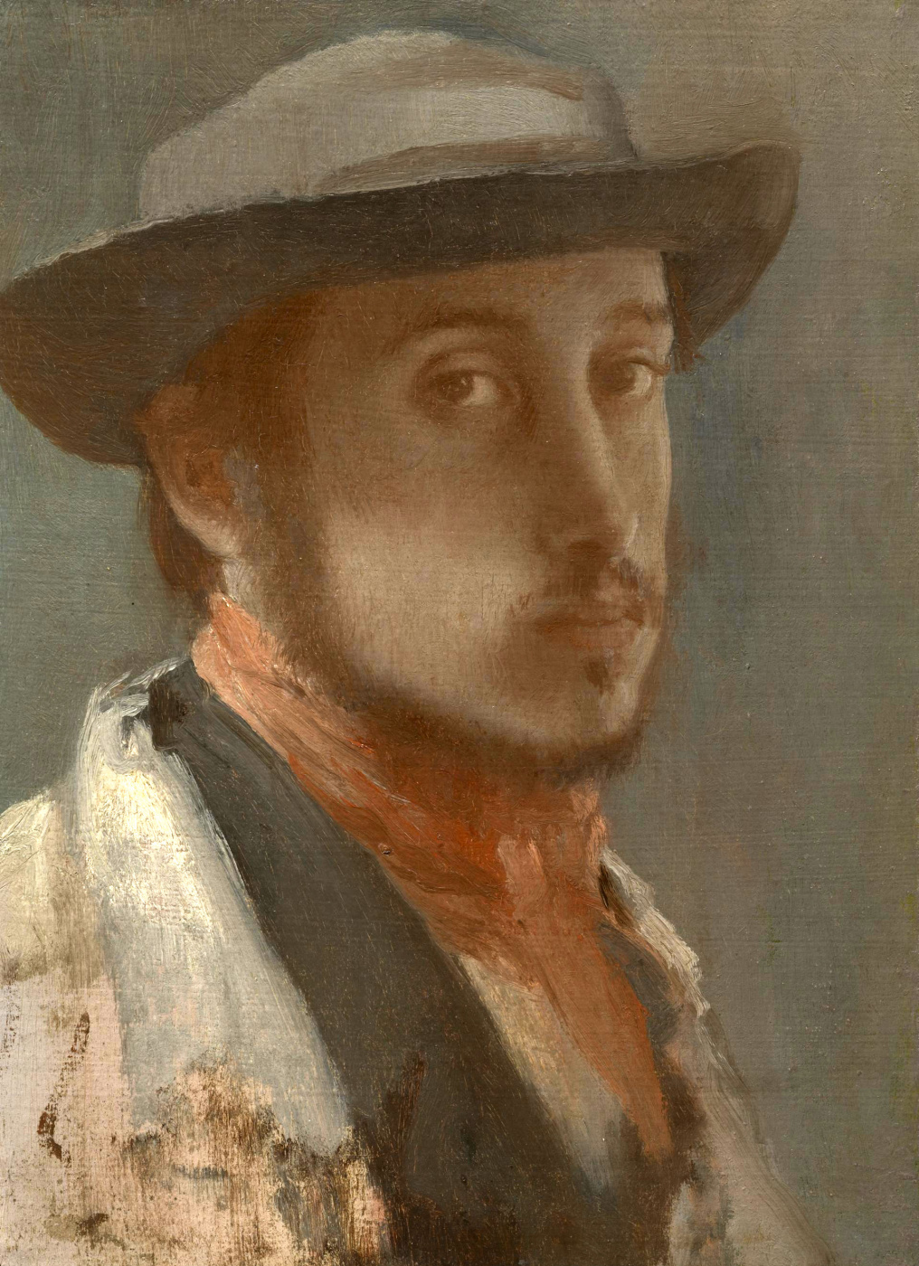 Edgar Degas. Self portrait in a soft hat