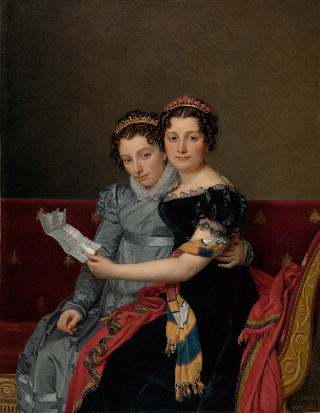 Jacques-Louis David. Sisters Zenaide and Charlotte Bonaparte