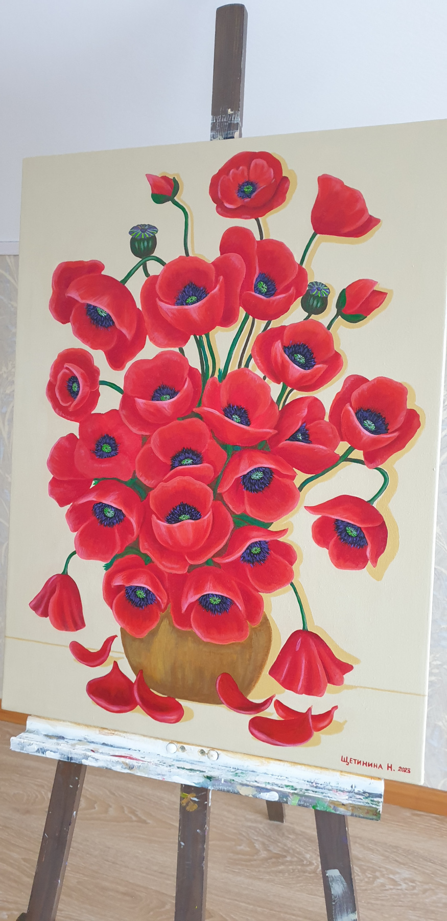 Poppies in a vase
