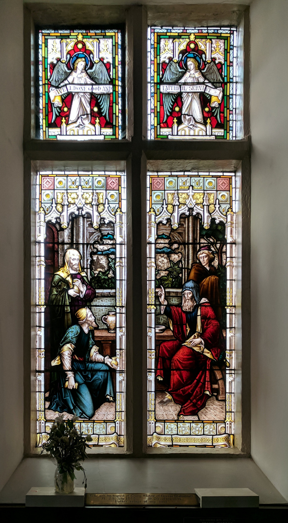 Stained glass window in the Old House of Assembly, Mansfield, Nottinghamshire