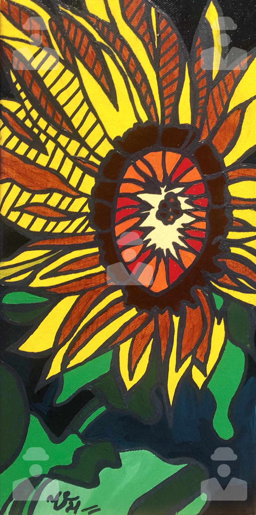 Victoria Karbyshev. Acrylic Painting "Sunflower"