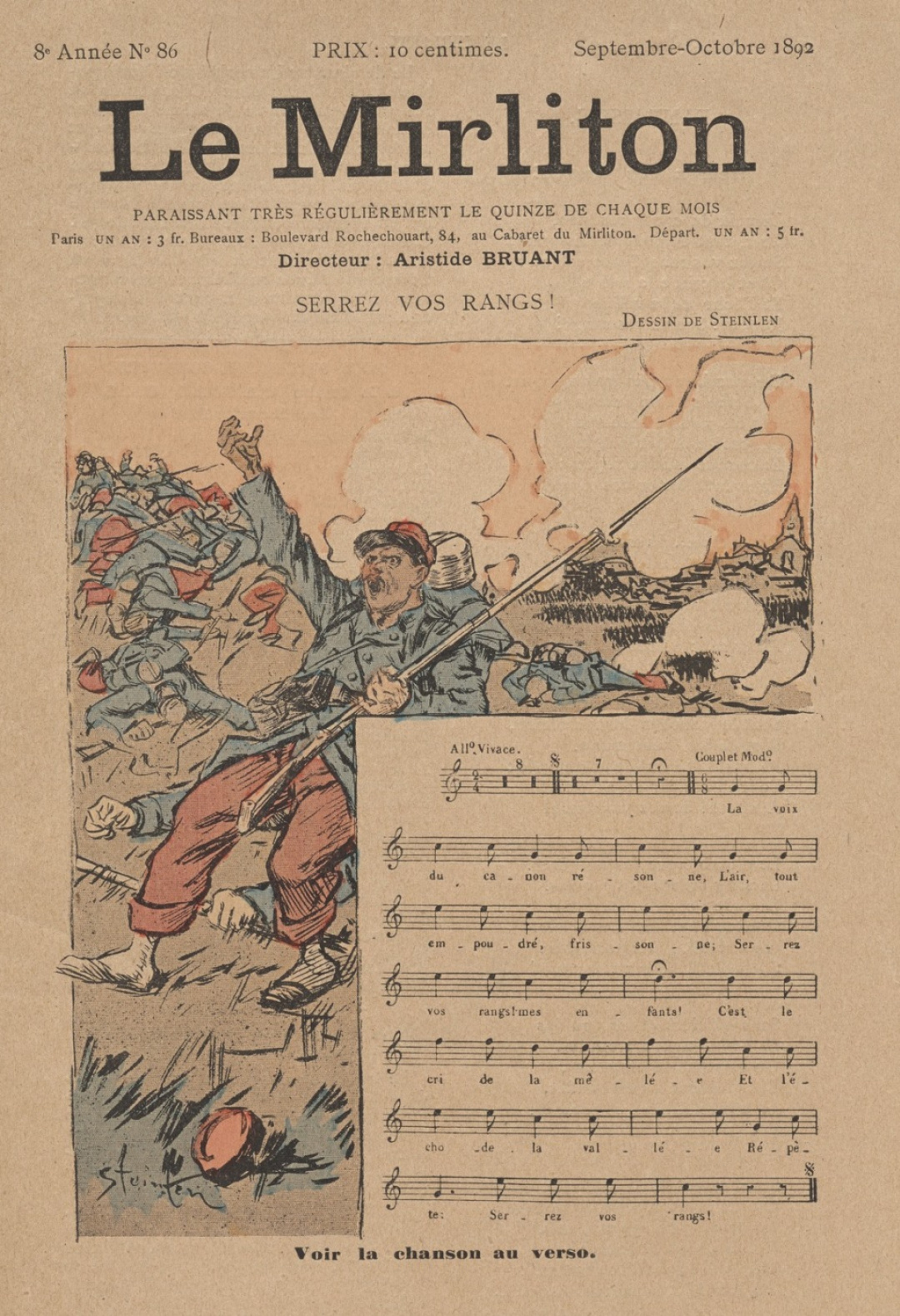Theophile-Alexander Steinlen. Illustration for the magazine "Mirliton" No. 86, September-October 1892