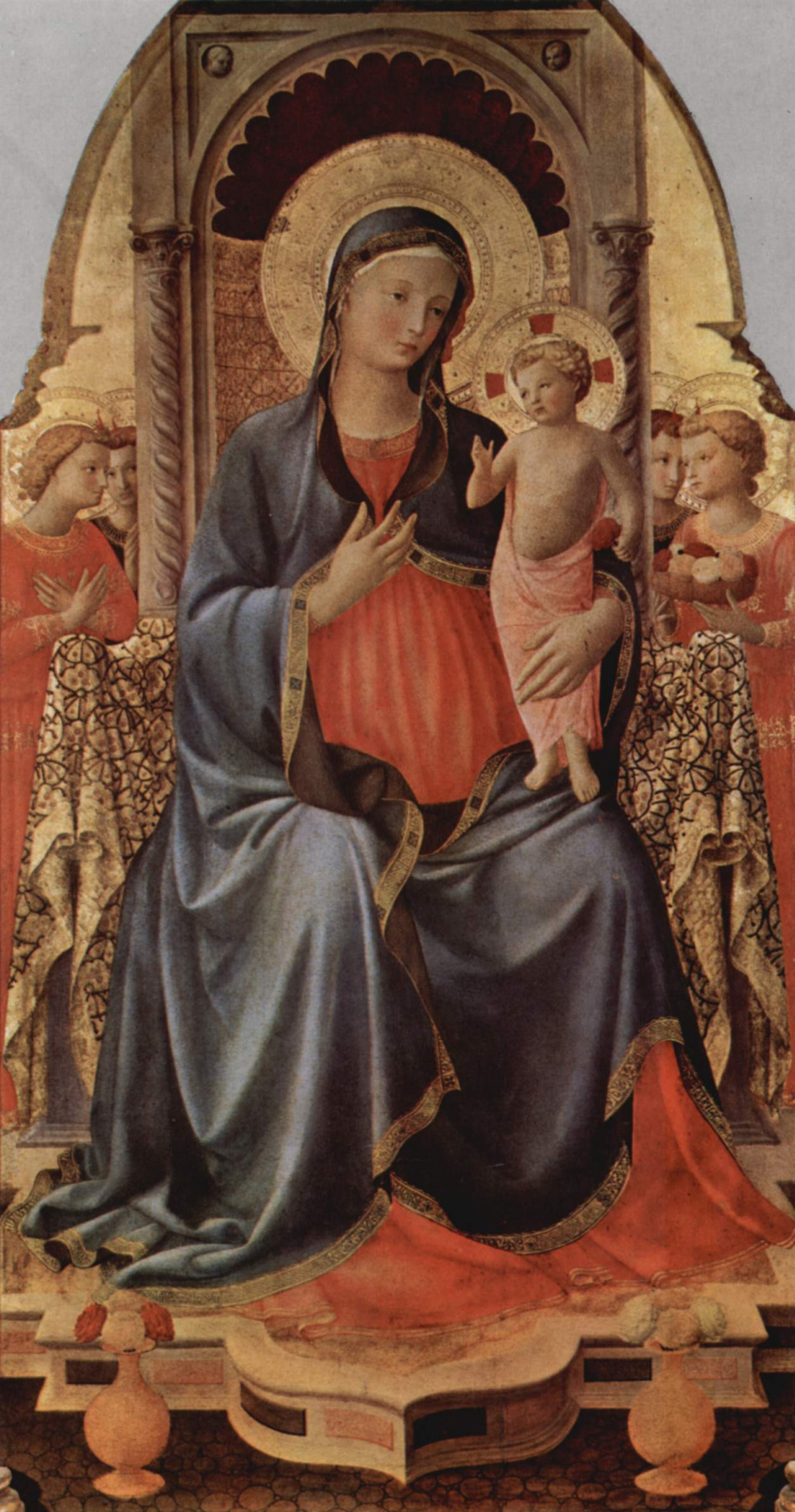 Fra Beato Angelico. Corton Triptych. Central Panel: Mary with Baby and Angels