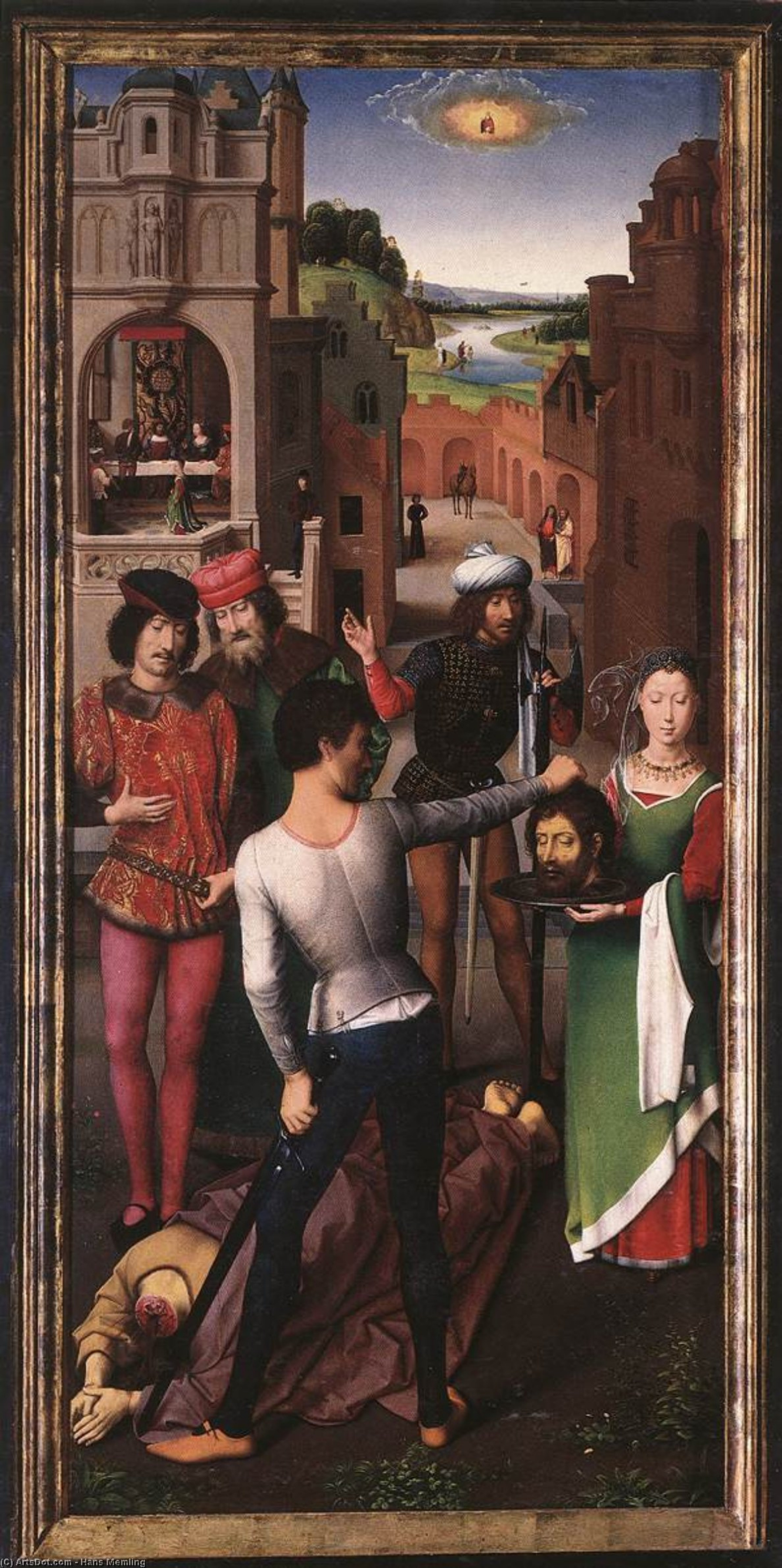 Hans Memling. The beheading of St. John the Baptist. The altar of the two Johns. Left wing