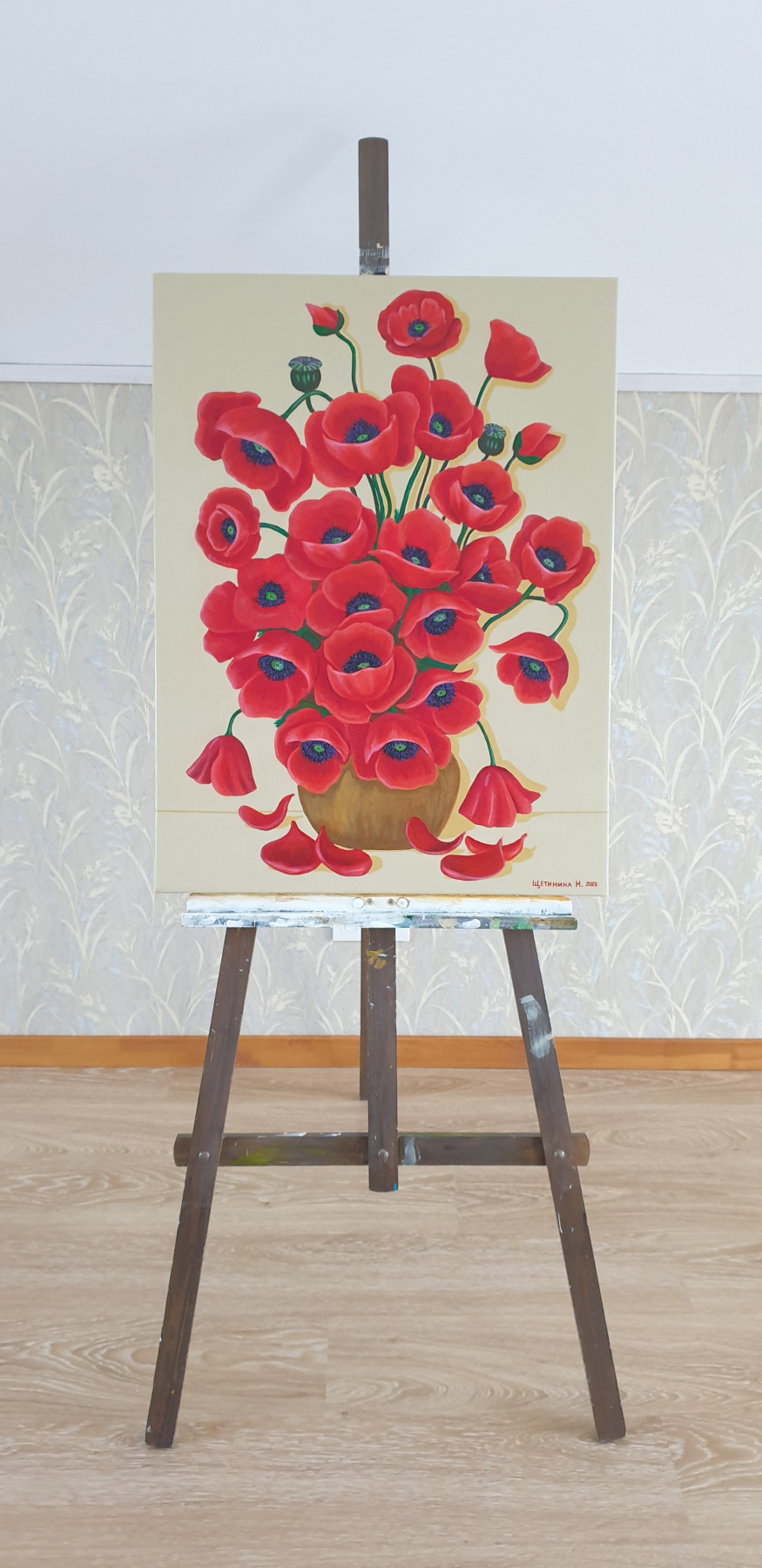 Poppies in a vase