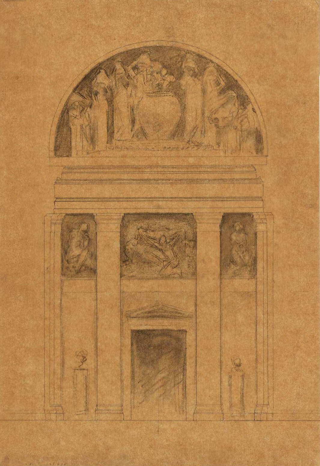 John Singer Sargent. Sketch for a fresco above the door of the library