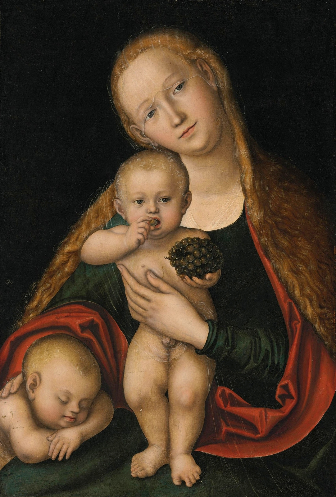 Lucas the Younger Cranach. Madonna and child with young sleeping John the Baptist.