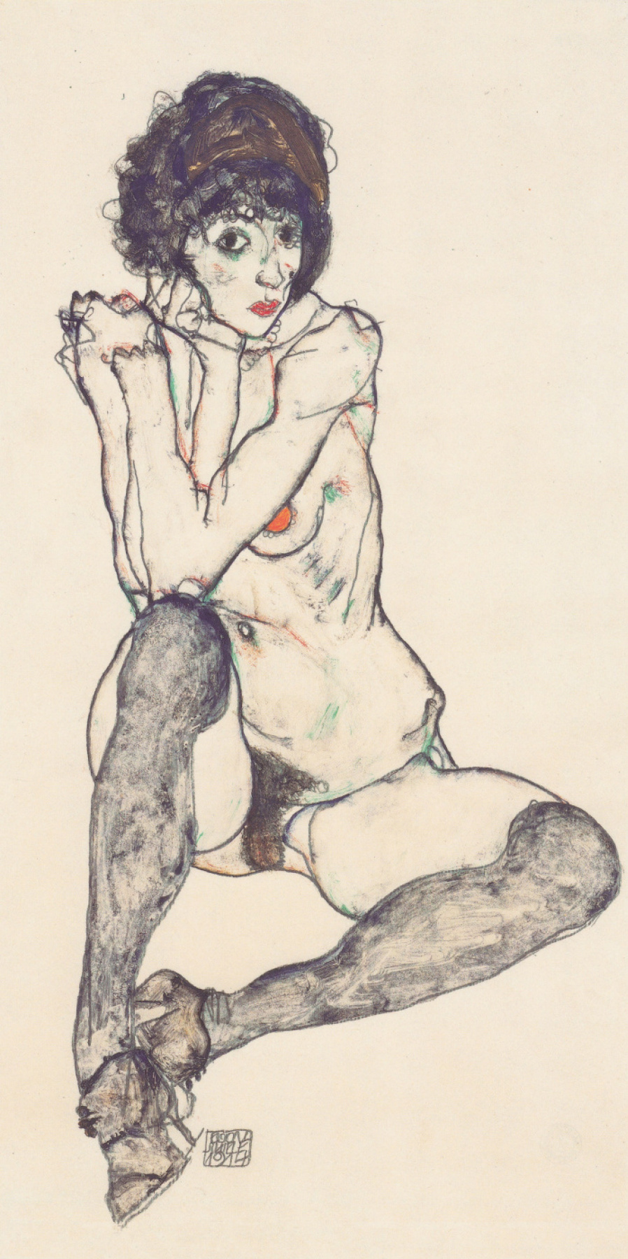 Egon Schiele. Seated Nude